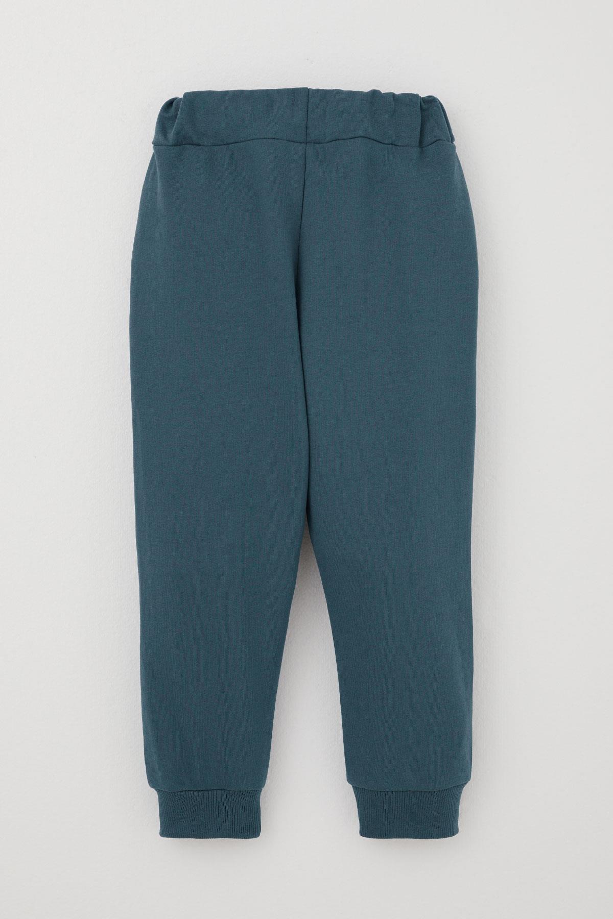 Donino Erkek Çocuk Eşofman Takımı Yazı Baskılı Kare Mikro Yelekli İndigo (2-4 Yaş)