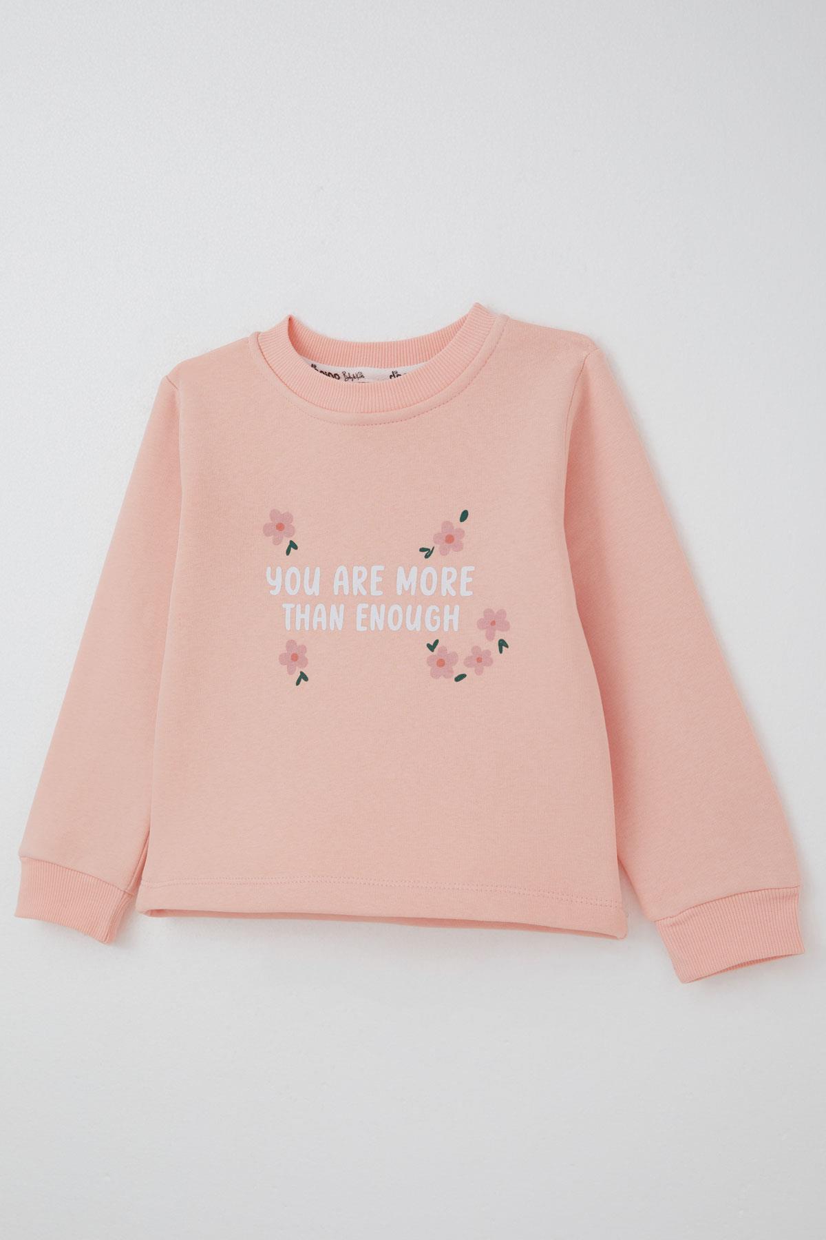 Donino Kız Çocuk Eşofman Takımı Çiçek Desenli Yelekli Pembe (2-5 Yaş)