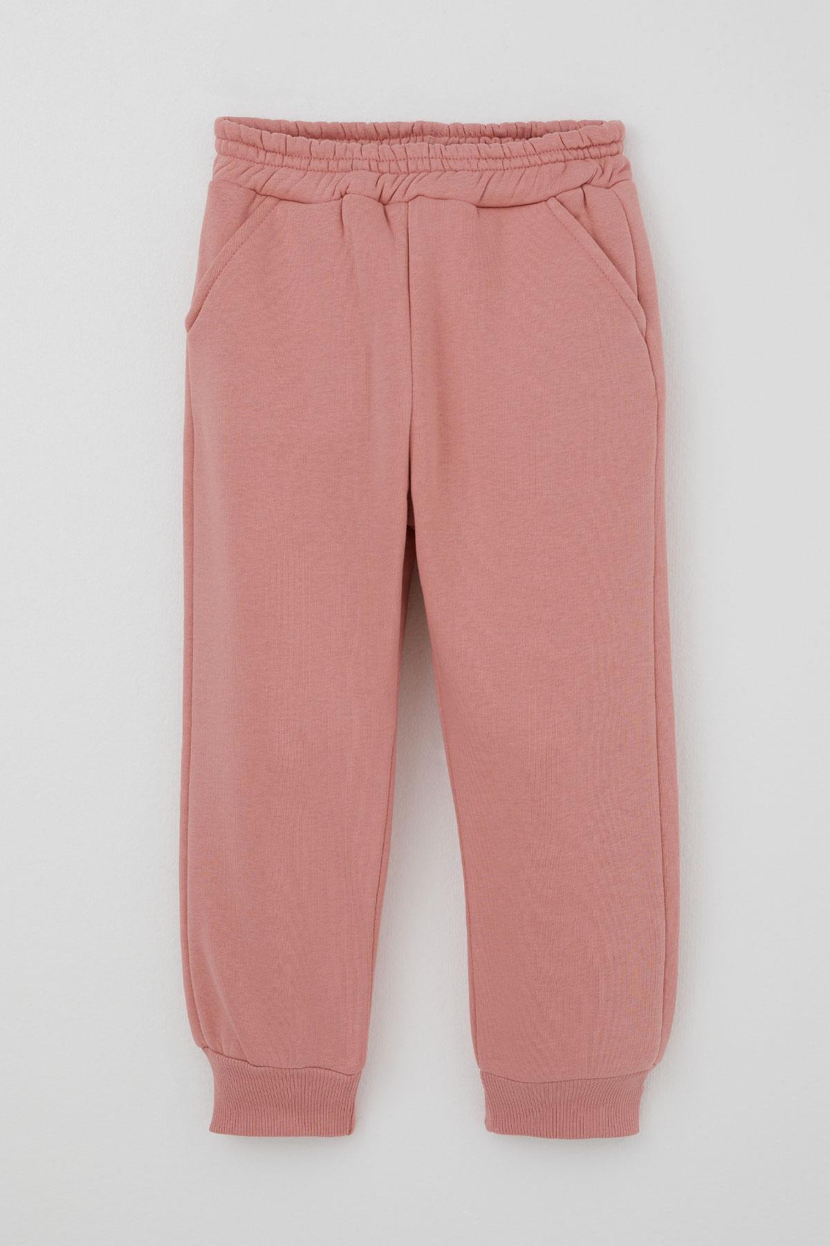 Donino Kız Çocuk Eşofman Takımı Kolları Leopar Fiyonk Aksesuarlı Yazı Baskılı Gülkurusu (2-5 Yaş)