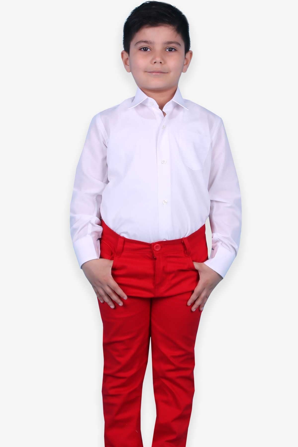 EBRU Erkek Çocuk Gömlek Basic Beyaz (5-13 Yaş)