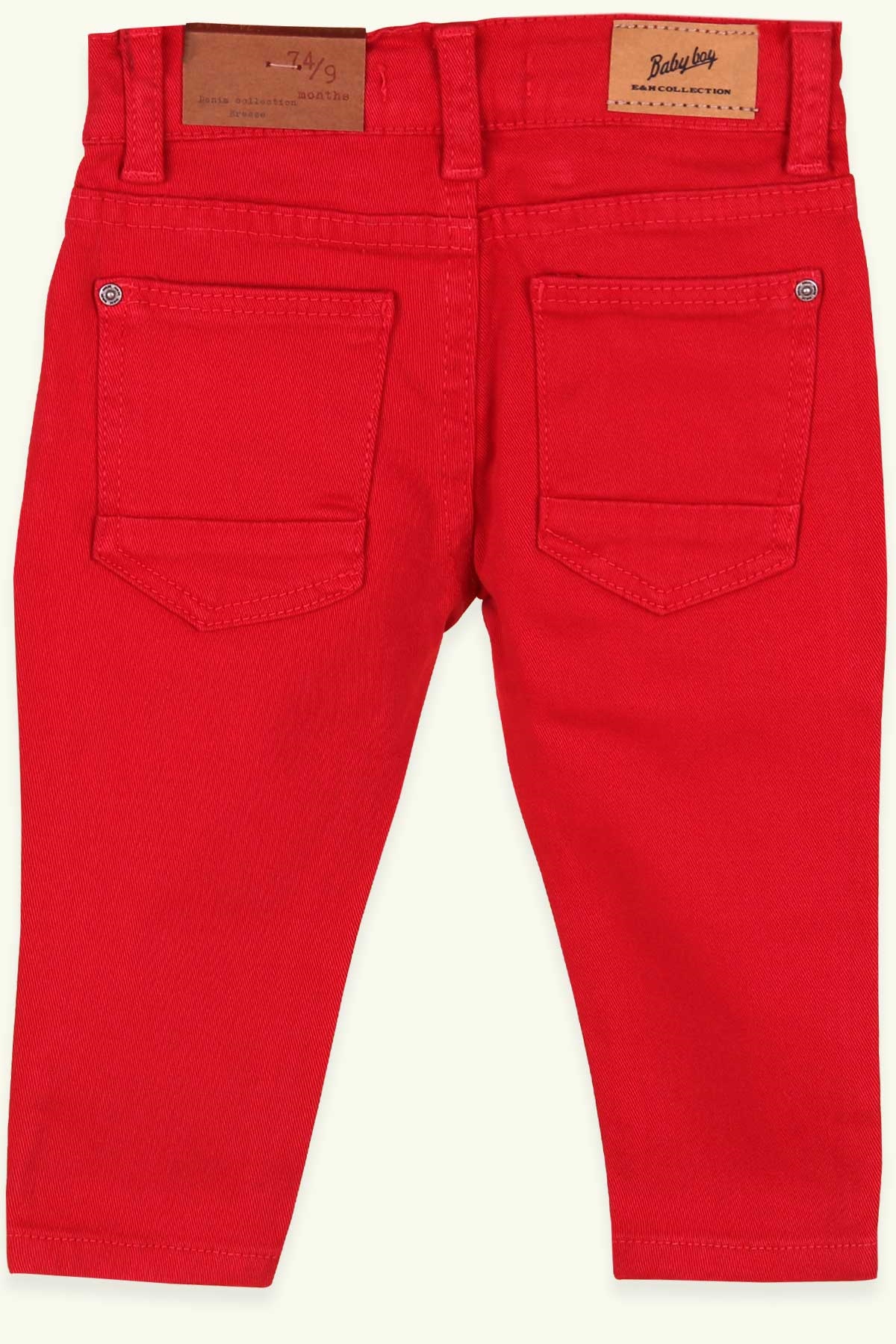 E&H Erkek Bebek Keten Pantolon Kırmızı (9 Ay)