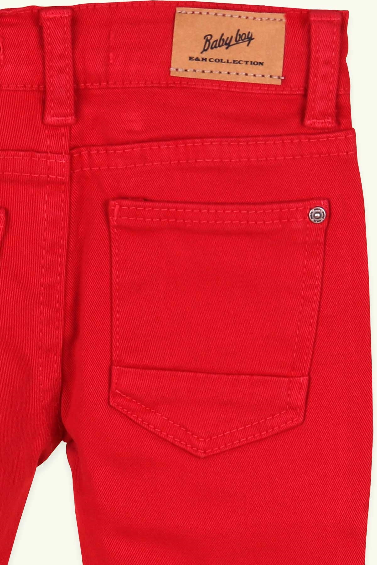 E&H Erkek Bebek Keten Pantolon Kırmızı (9 Ay)