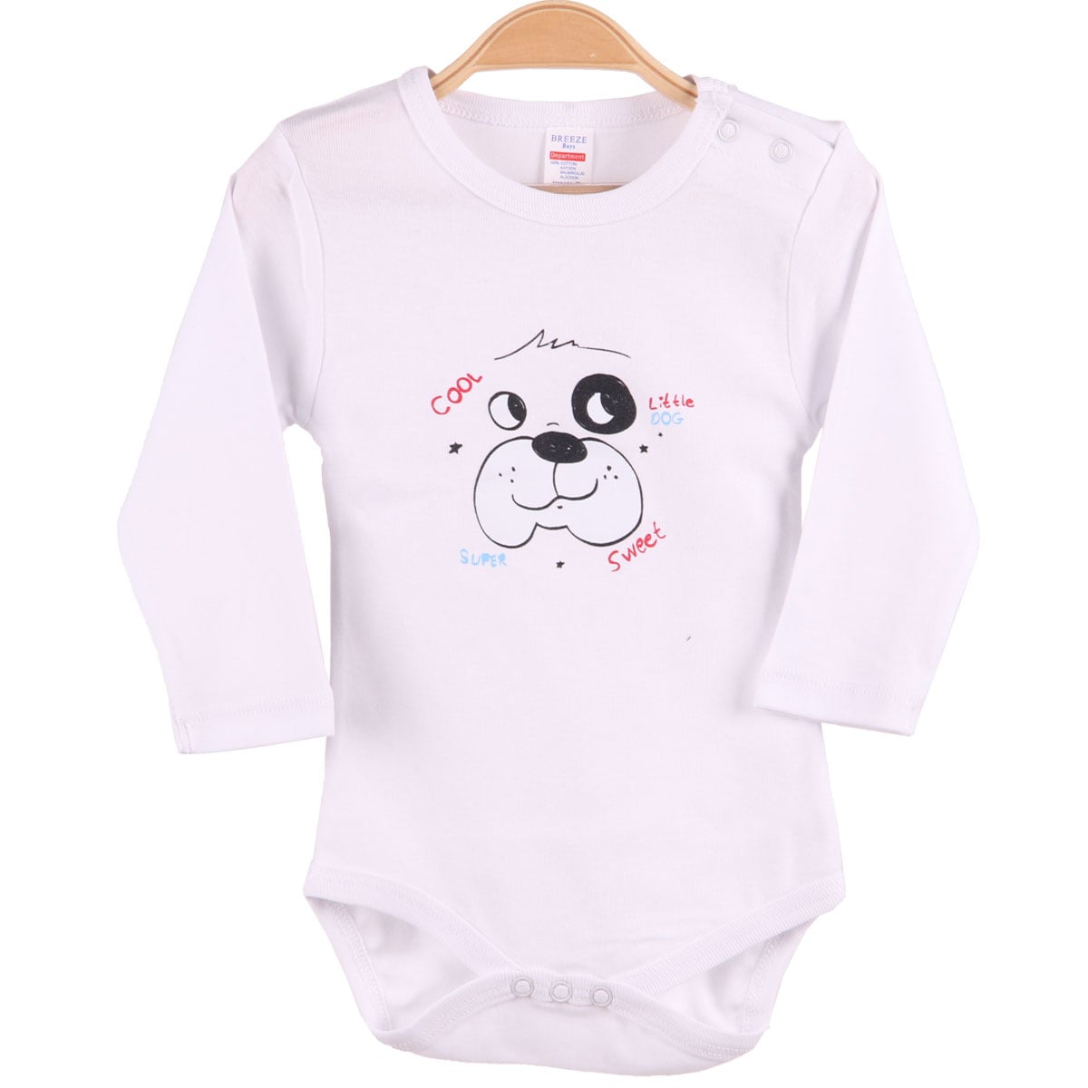 Erkek Bebek Çıtçıtlı Body Beyaz (9 Ay-3 Yaş) BREEZE