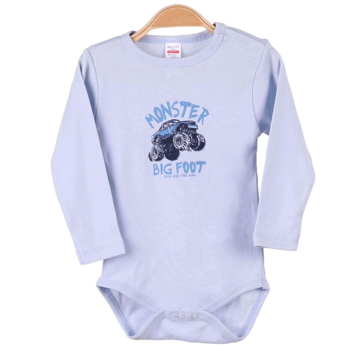 Erkek Bebek Çıtçıtlı Body Mavi (9 Ay-3 Yaş) BREEZE