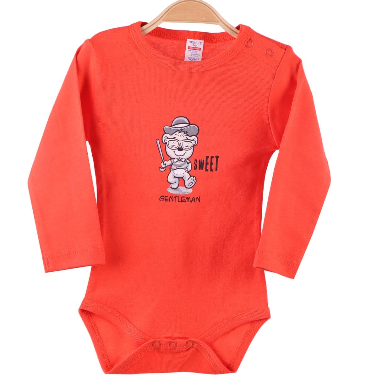 Erkek Bebek Çıtçıtlı Body Turuncu (9 Ay-3 Yaş) BREEZE