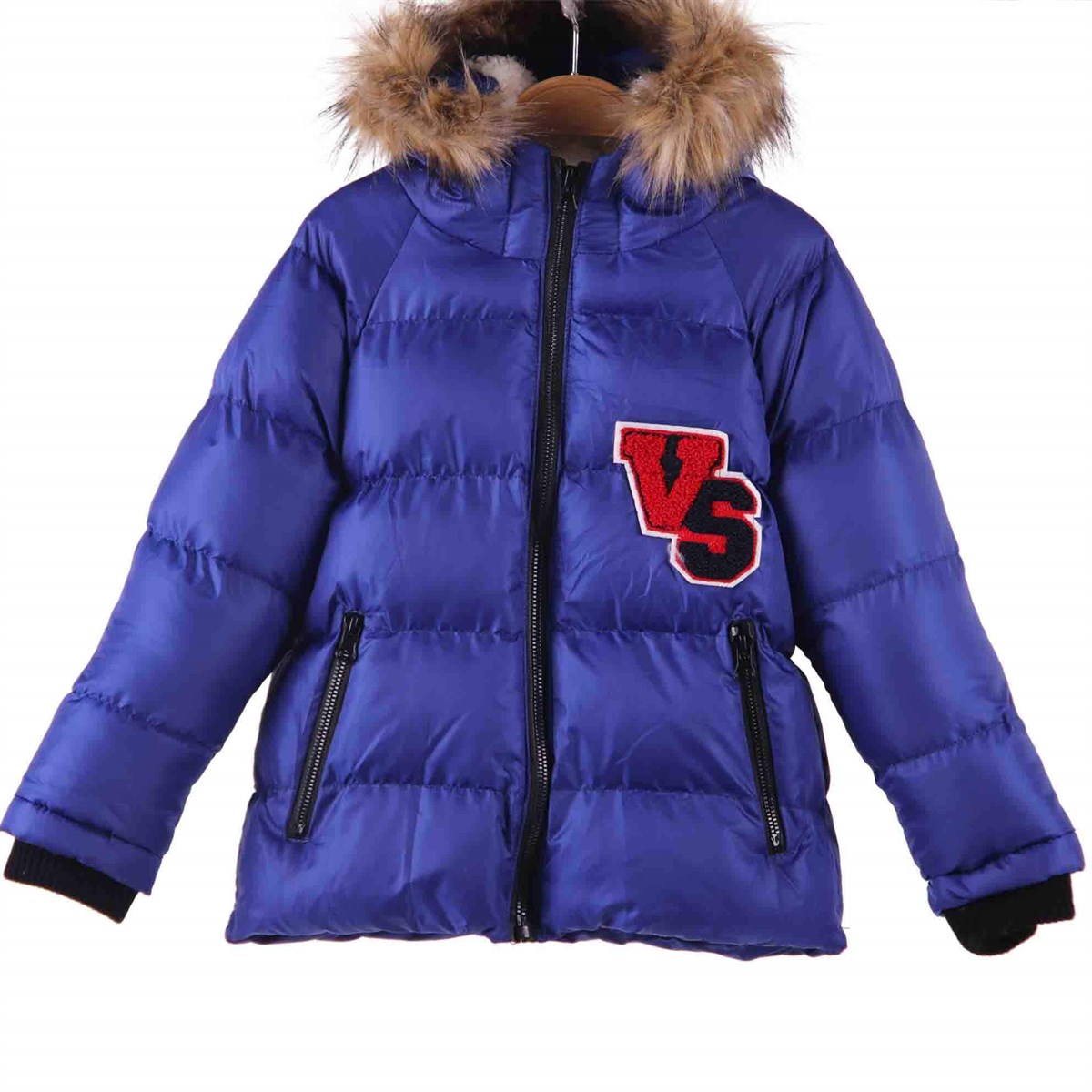 Erkek Çocuk Mont Kürklü Petrol Mavisi (2-5 Yaş) BREEZE