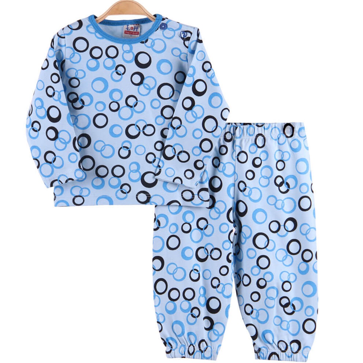 Erkek Çocuk Pijama Takımı Desenli Mavi  (1-4 Yaş) BREEZE