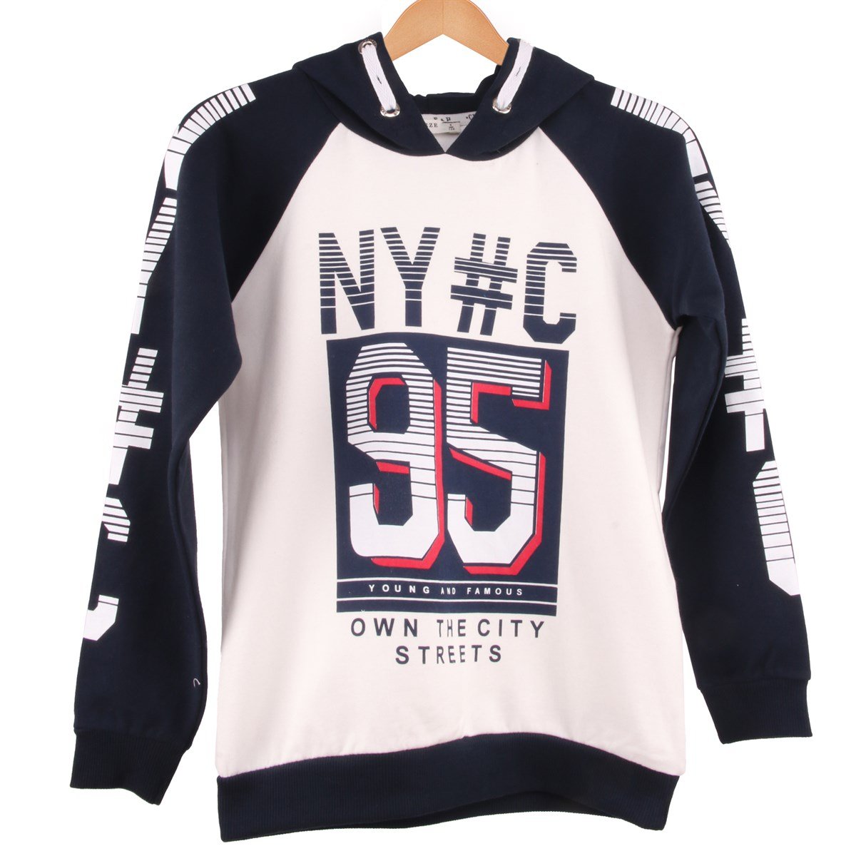 Erkek Çocuk Kapşonlu Sweatshirt Breeze Lacivert-Beyaz