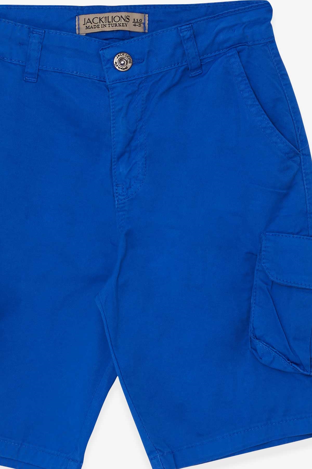 Escabel Erkek Çocuk Gabardin Kapri Yanları Cepli Saks Mavisi (5-16 Yaş)