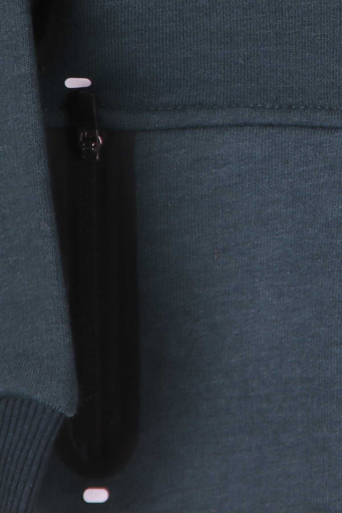 Escabel Erkek Çocuk Sweatshirt Cepleri Fermuarlı Zümrüt Yeşili (1-4 Yaş)