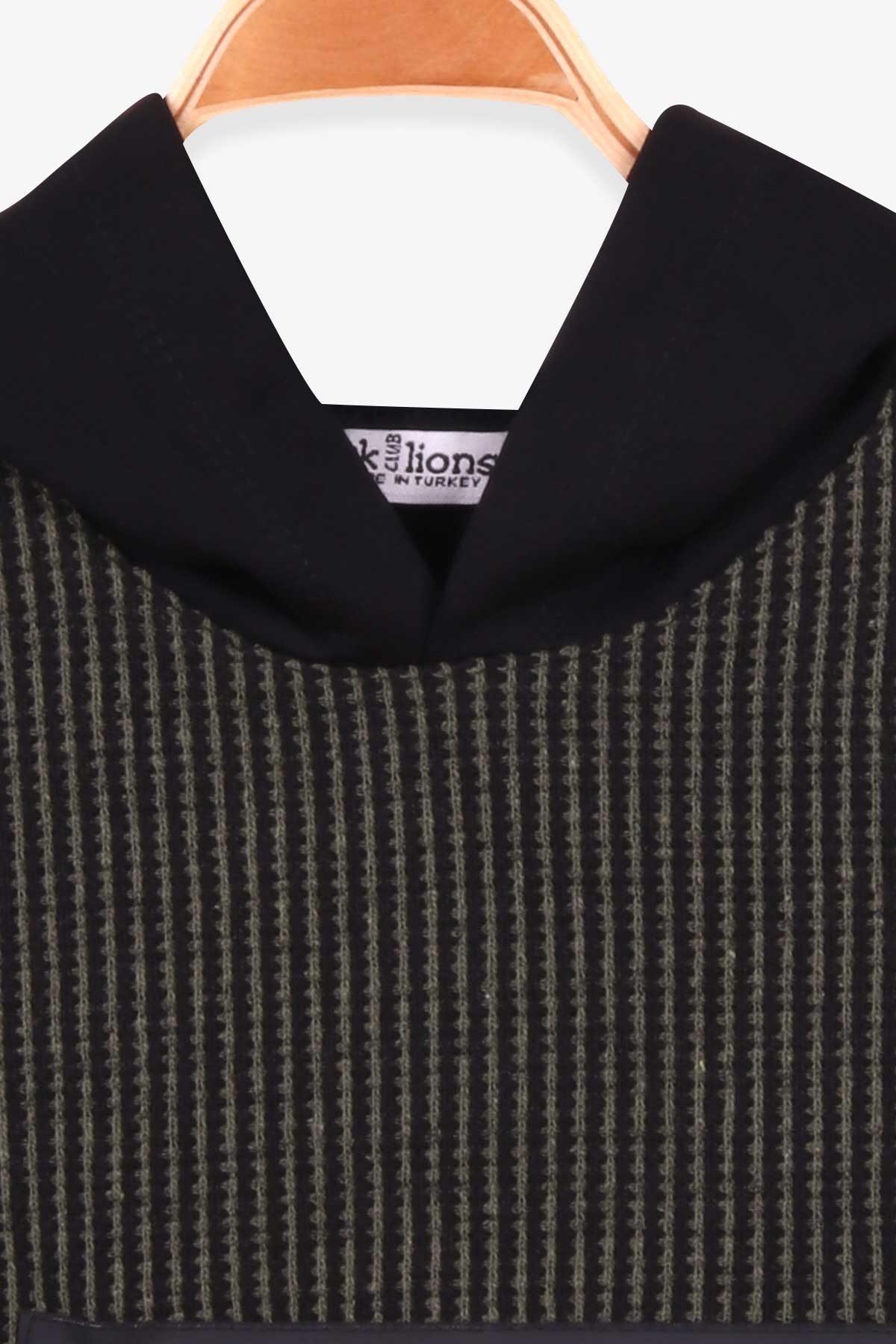 Escabel Erkek Çocuk Sweatshirt Çizgili Yeşil (5-8 Yaş)