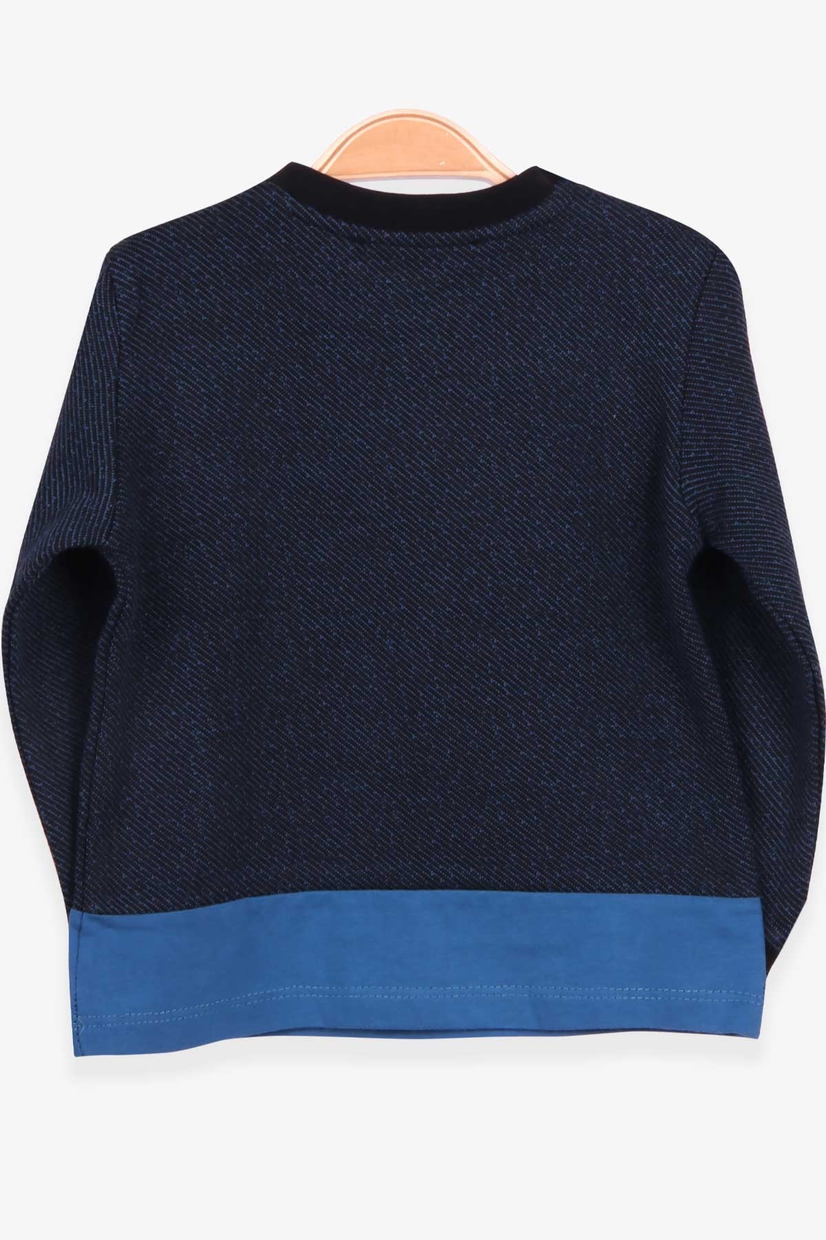Escabel Erkek Çocuk Sweatshirt Desenli Koyu Mavi (1-4 Yaş)