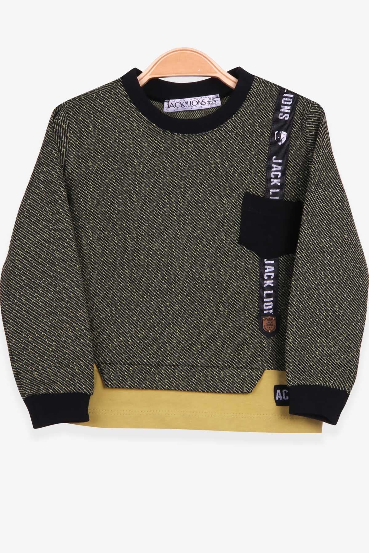 Escabel Erkek Çocuk Sweatshirt Desenli Fıstık Yeşili (1-4 Yaş)