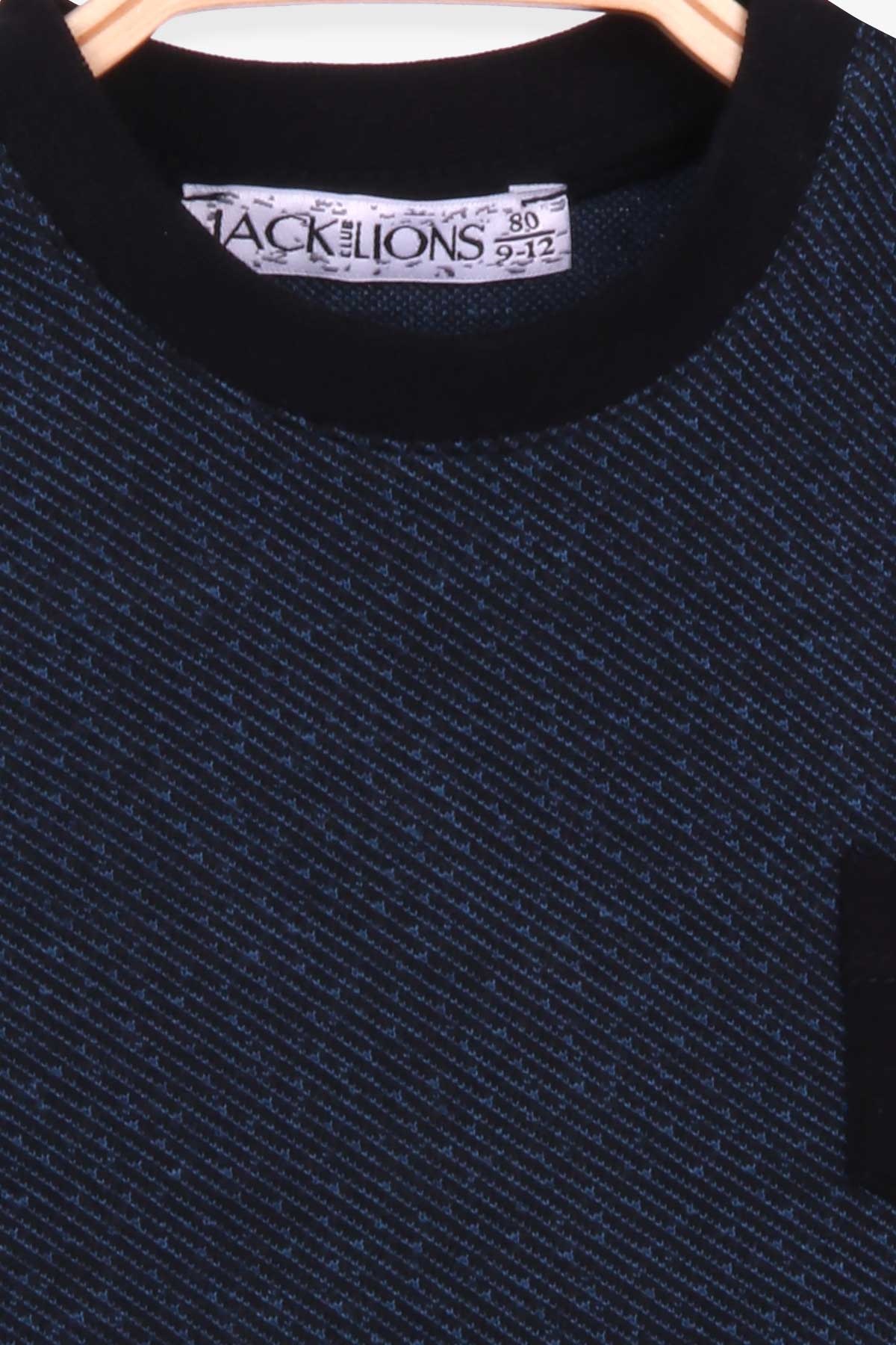 Escabel Erkek Çocuk Sweatshirt Desenli Koyu Mavi (1-4 Yaş)