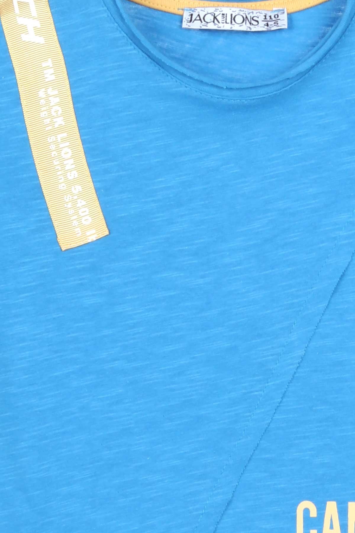 Escabel Erkek Çocuk Tişört Baskılı Armalı Mavi (5-16 Yaş)