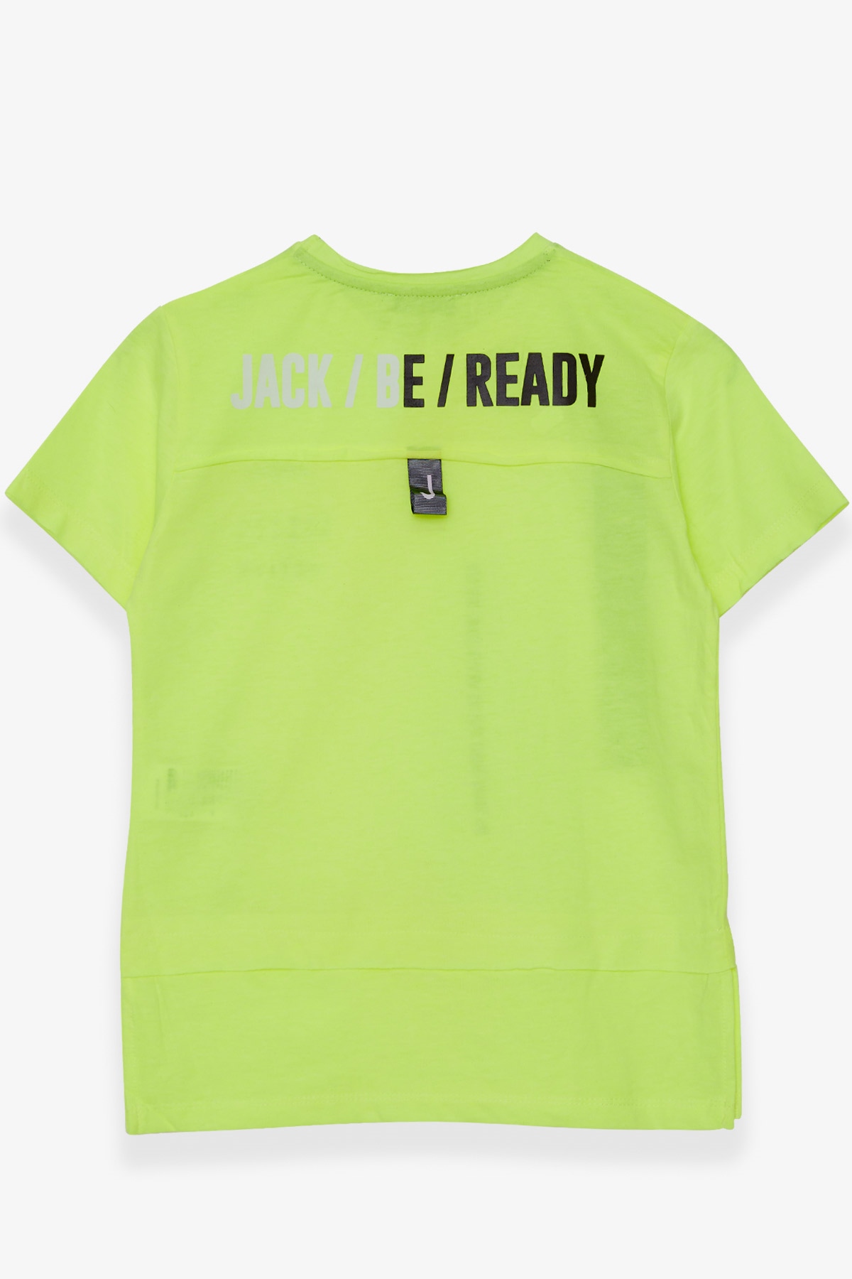 Escabel Erkek Çocuk Tişört Yazı Baskılı Neon Sarı (10-16 Yaş)