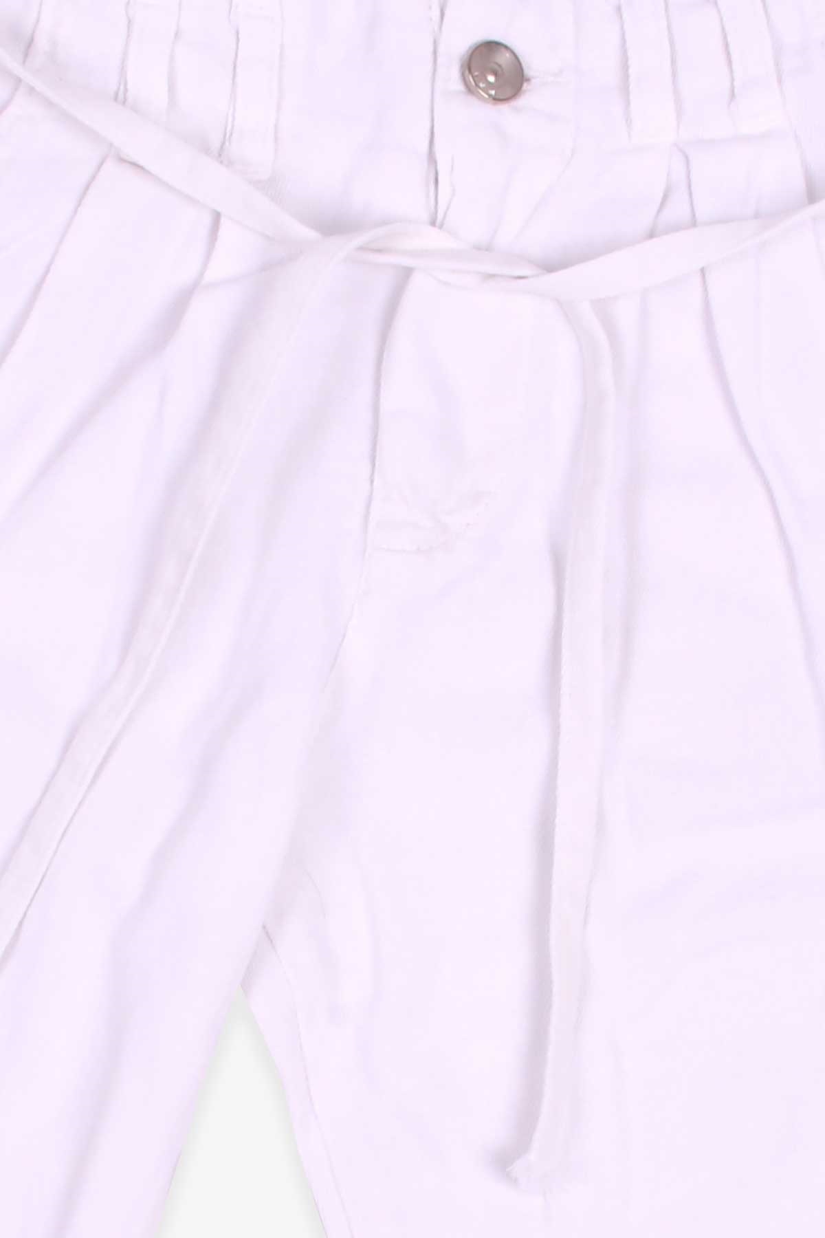 Escabel Kız Çocuk Gabardin Pantolon Pileli Beyaz (5-14 Yaş)