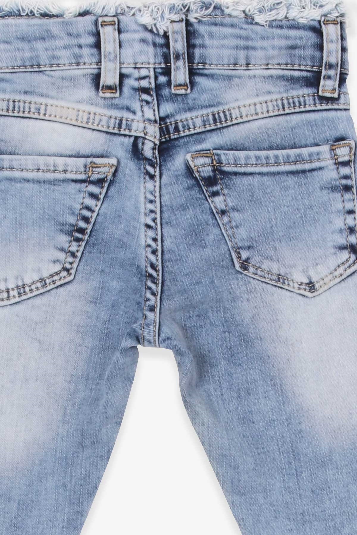 Escabel Kız Çocuk Kot Pantolon Beli Püsküllü Mavi (5-7 Yaş)