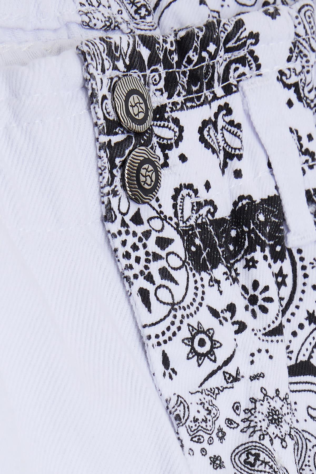ESCABEL Kız Çocuk Kot Pantolon Mandala Desenli Beli Lastikli Karışık Renk (5-9 Yaş)