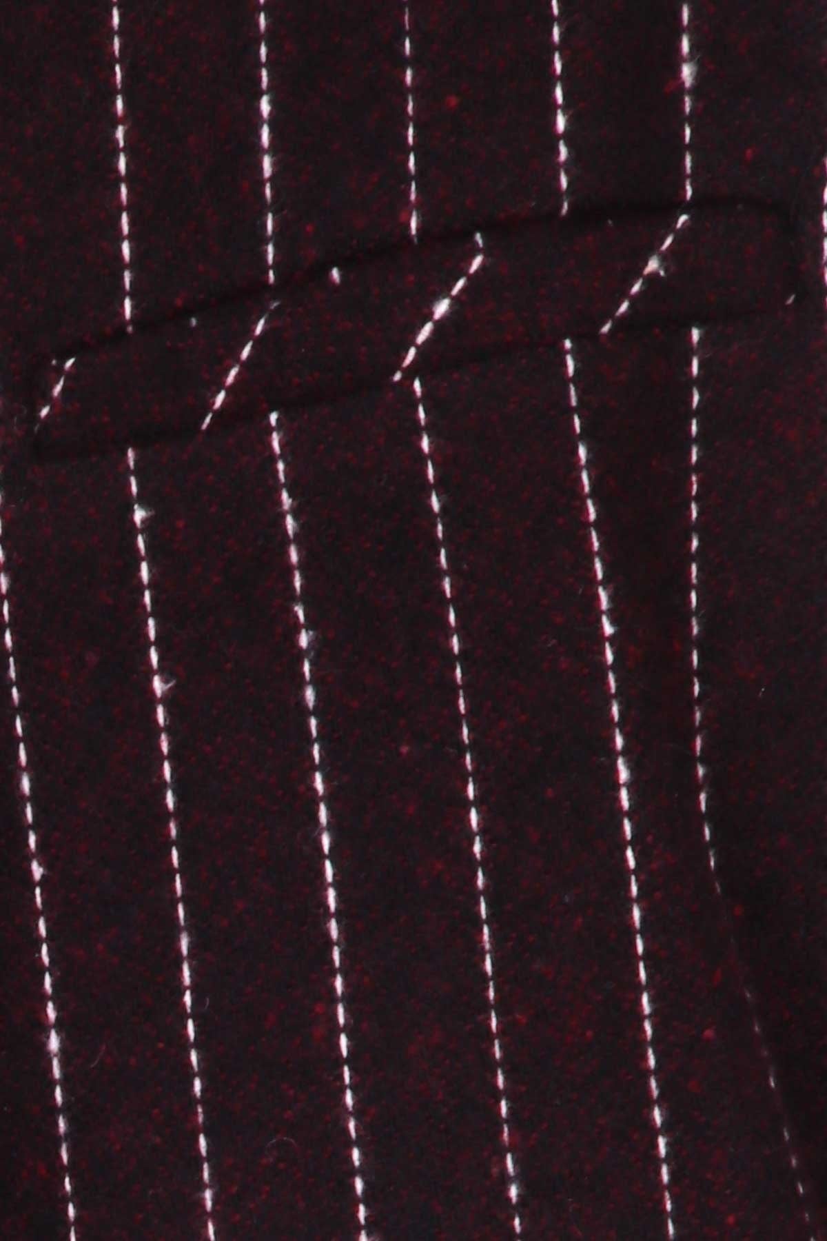 Escabel Kız Çocuk Pantolon Beli Lastikli Çizgili Desenli Bordo (5-9 Yaş)