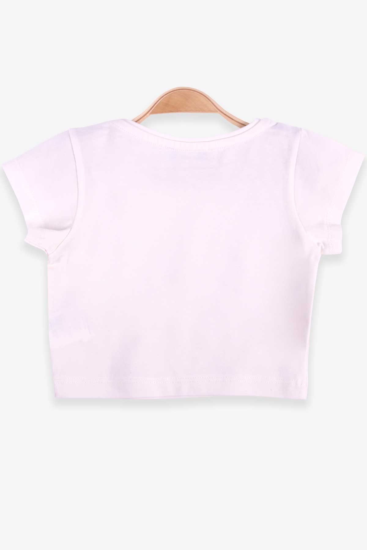 ESCABEL Kız Çocuk Tişört Basic Crop Top Ekru (5-14 Yaş)