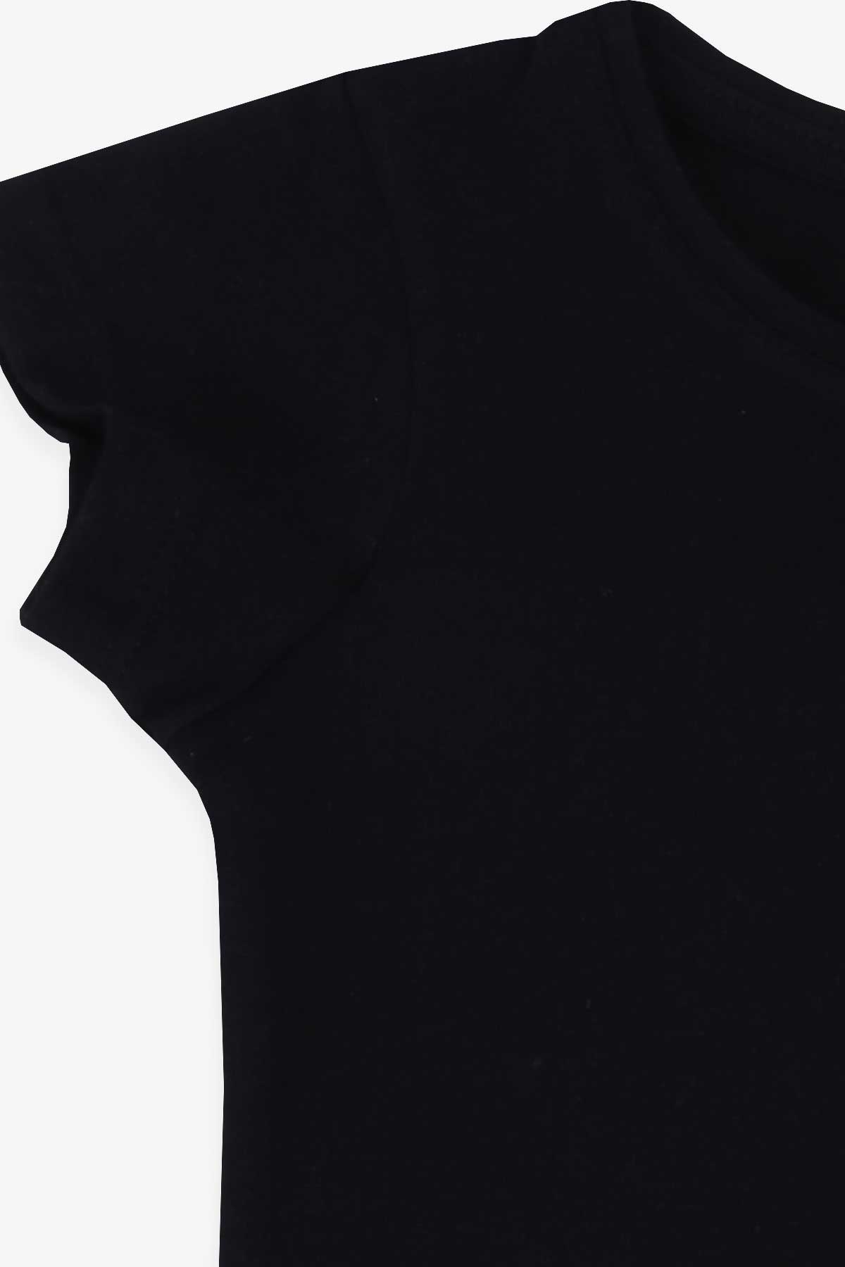 ESCABEL Kız Çocuk Tişört Basic Crop Top Siyah (5-14 Yaş)