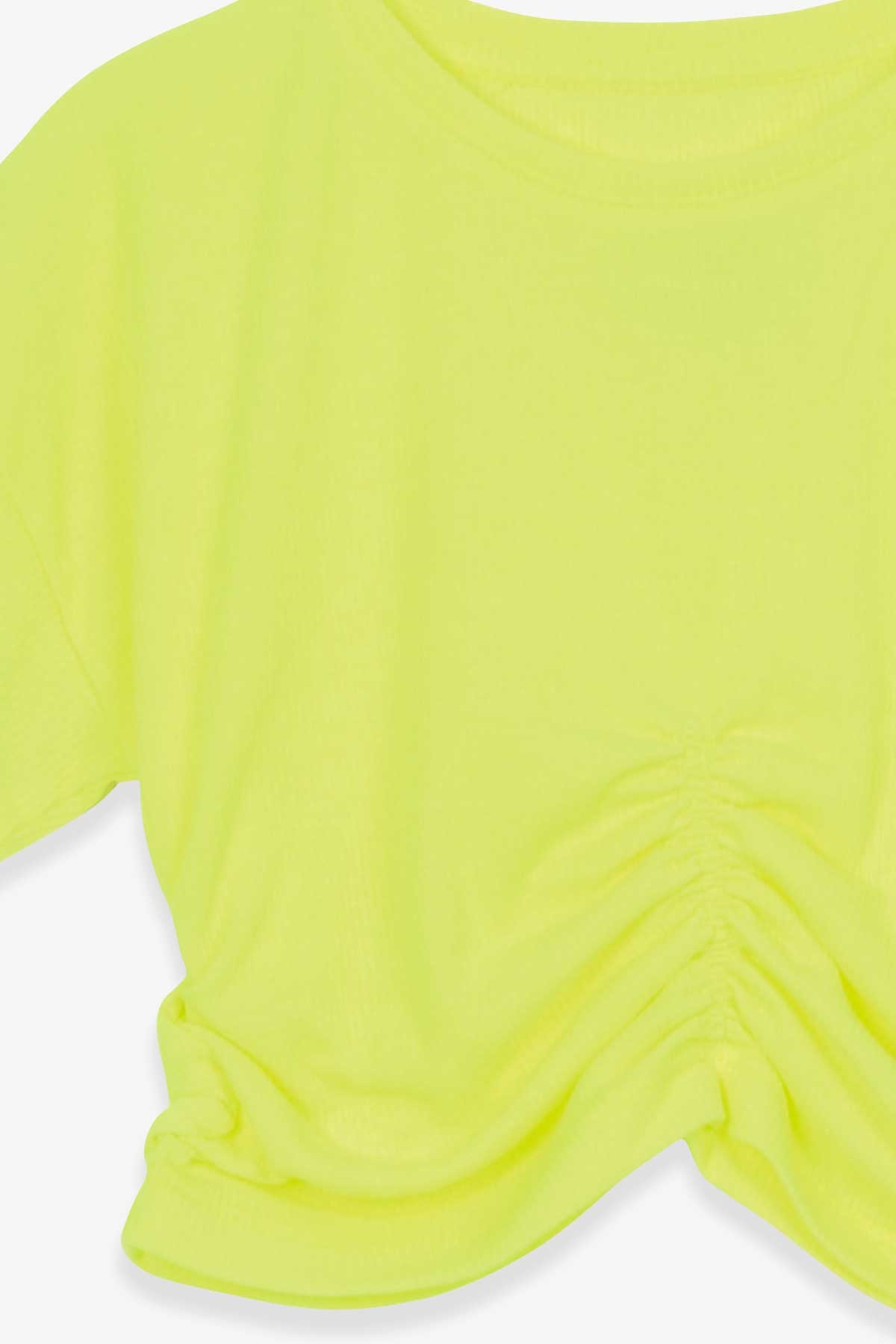 Escabel Kız Çocuk Tişört Büzgülü Neon Sarı (5-9 Yaş)