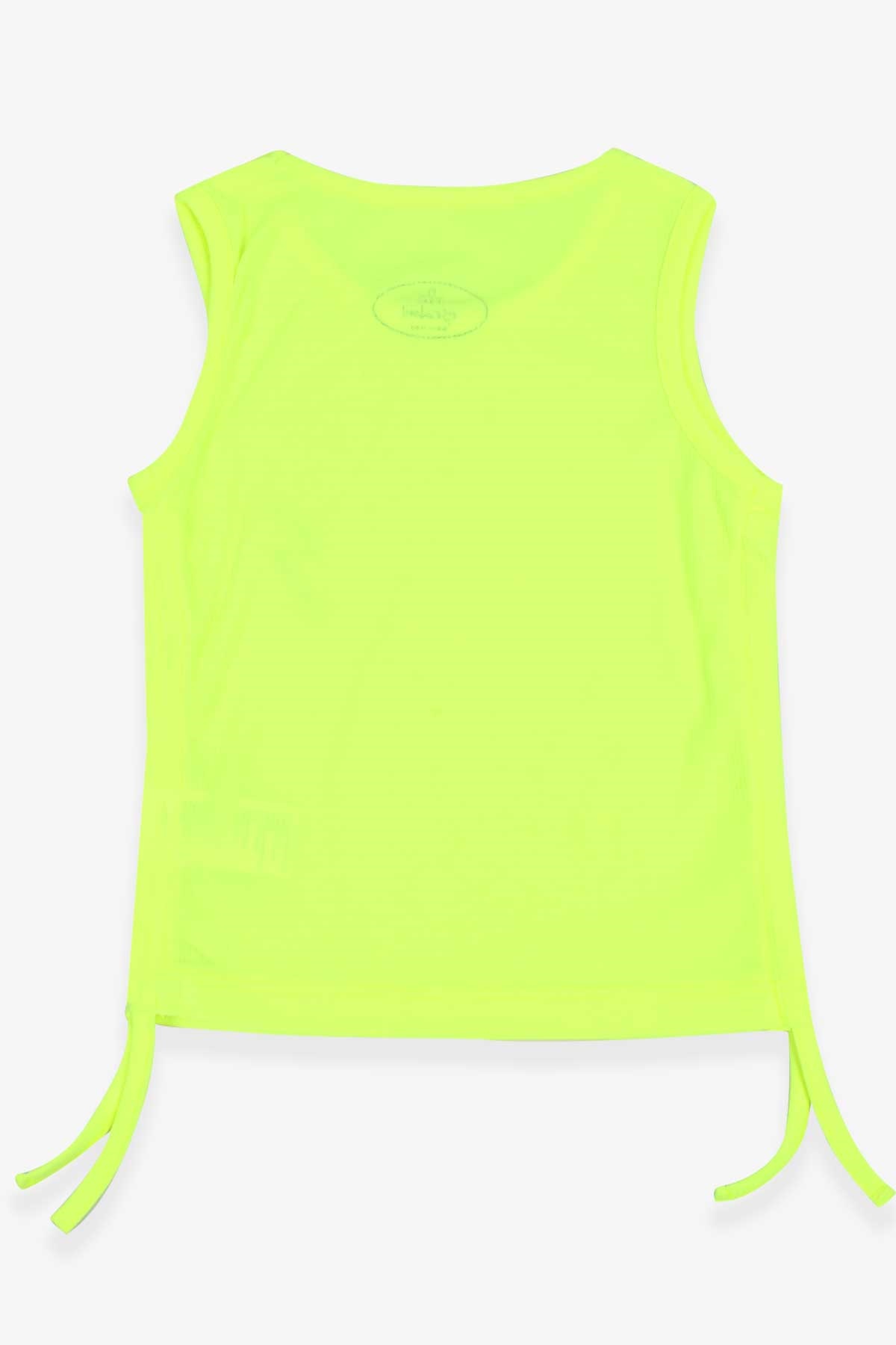 Escabel Kız Çocuk Tişört Yanları Büzgülü Neon Sarı (5-14 Yaş)