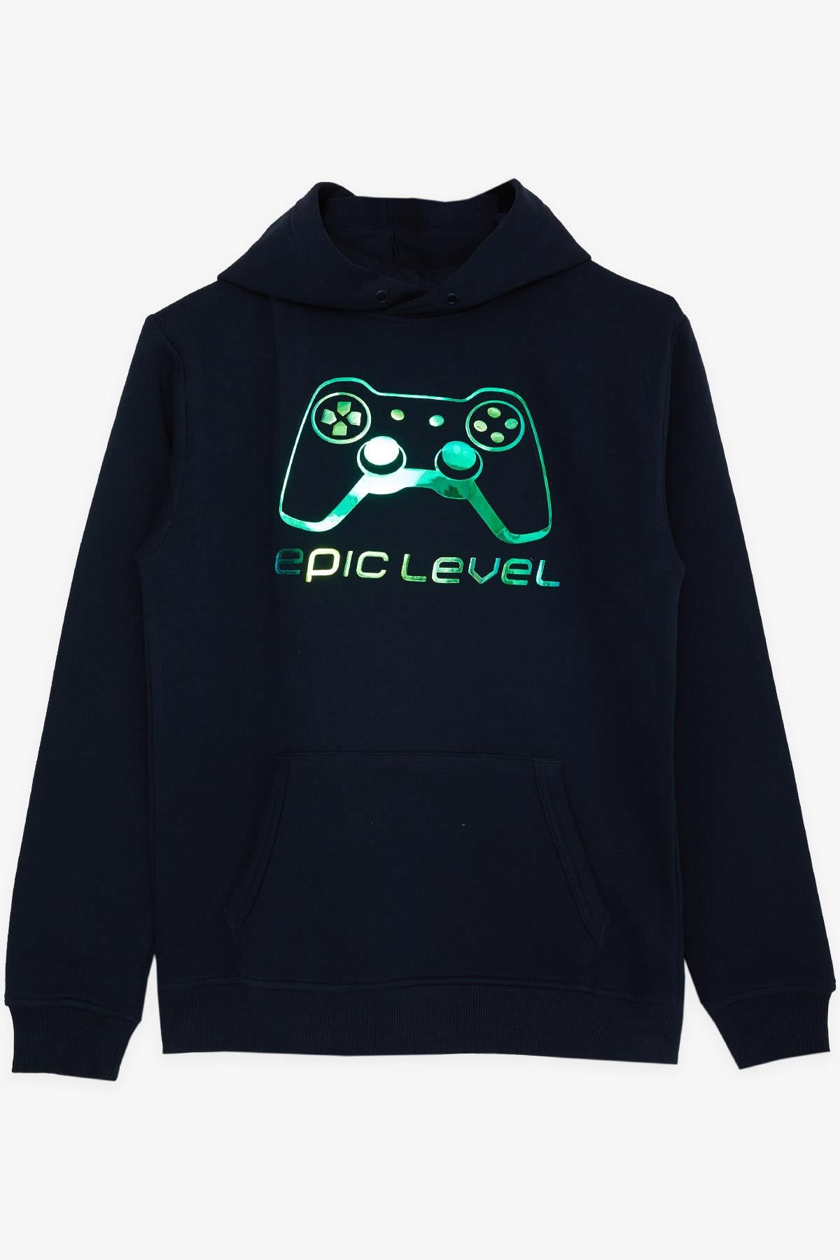 EXPORT Erkek Çocuk Sweatshirt Oyun Konsolu Baskılı Lacivert (9-15 Yaş)