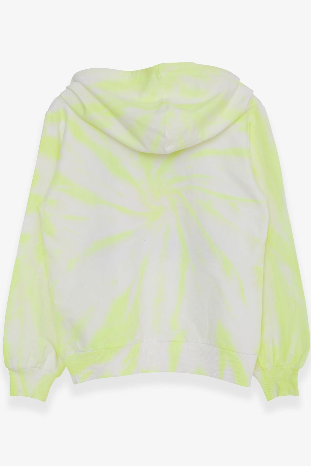 EXPORT Kız Çocuk Sweatshirt Batik Desenli Slogan Baskılı Ekru (9-13 Yaş)
