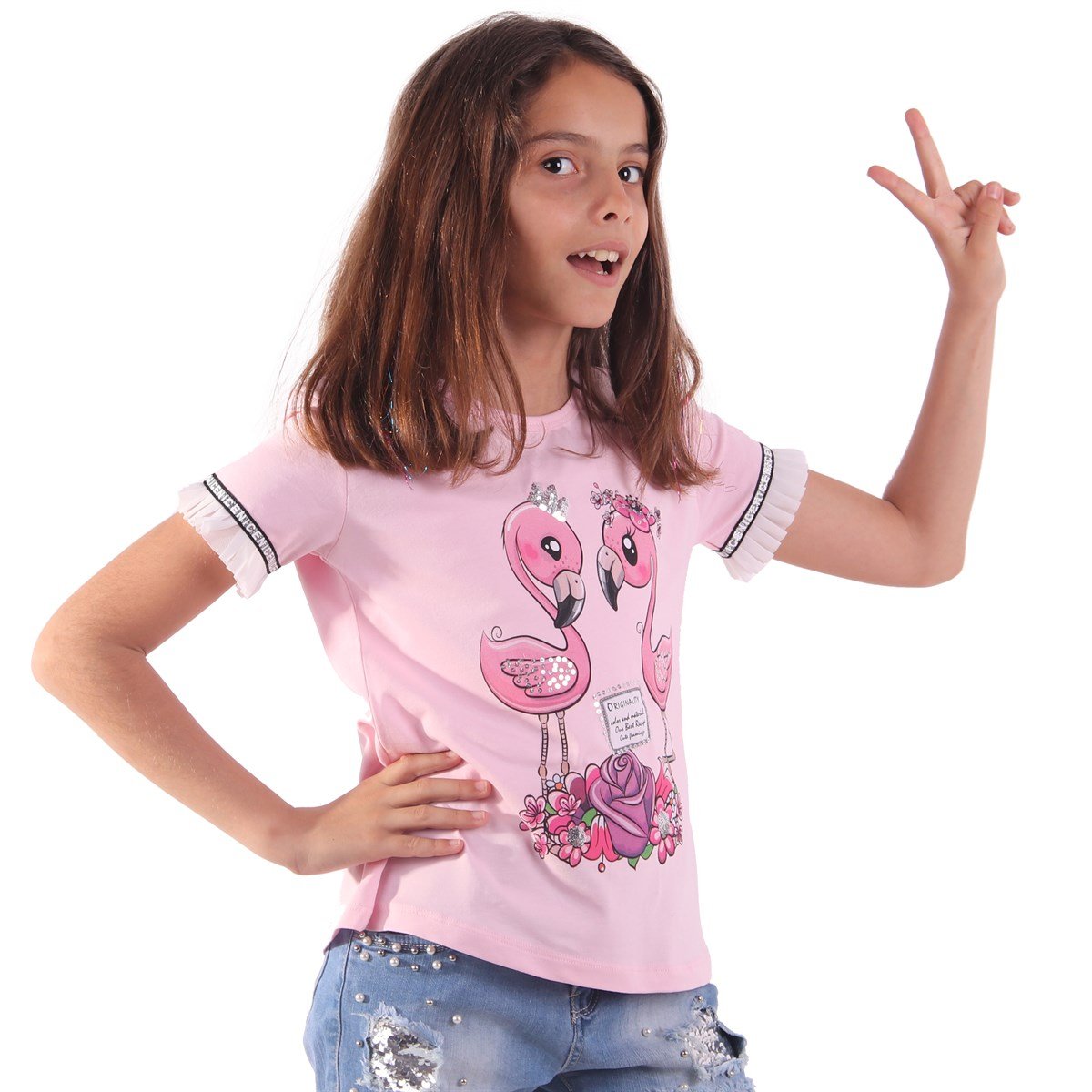 T-ShirtBREEZE10845-014Flomingo Baskılı T-Shirt