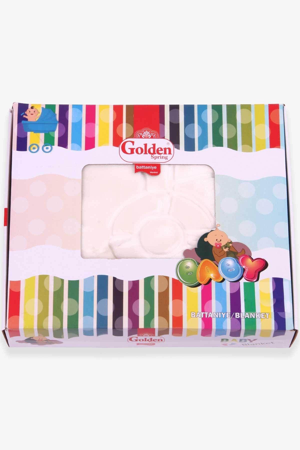GOLDEN Golden Yenidoğan Bebek Battaniyesi Hayalci Ayıcık Ekru