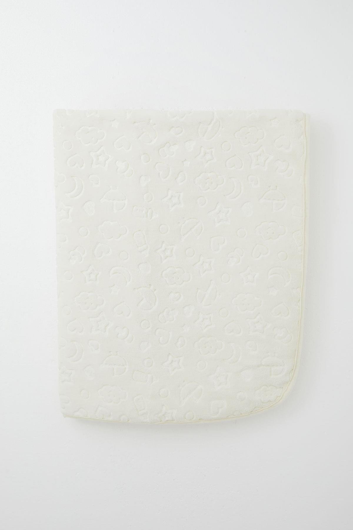 Golden  Golden Yenidoğan Bebek Battaniyesi Emboss Kabartma Desenli Ekru (Standart)