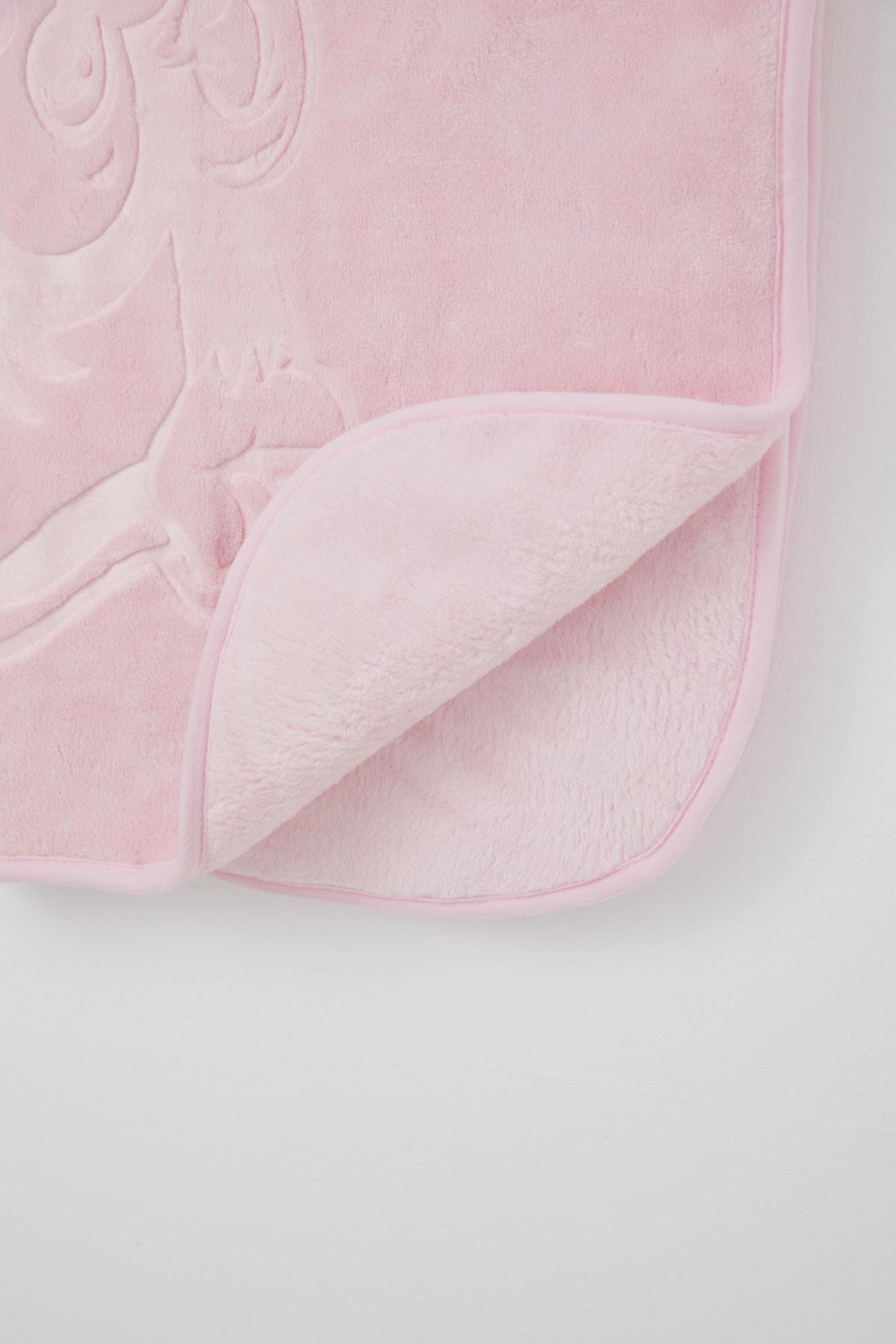 Golden  Golden Yenidoğan Bebek Battaniyesi Emboss Kabartma Maymuncuk Baskılı Pembe (Standart)