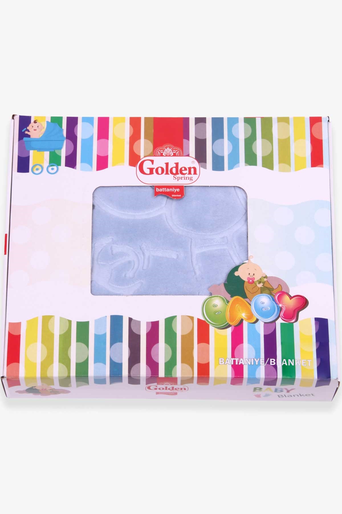 GOLDEN Golden Yenidoğan Bebek Battaniyesi Parmak Emen Ayıcık Mavi