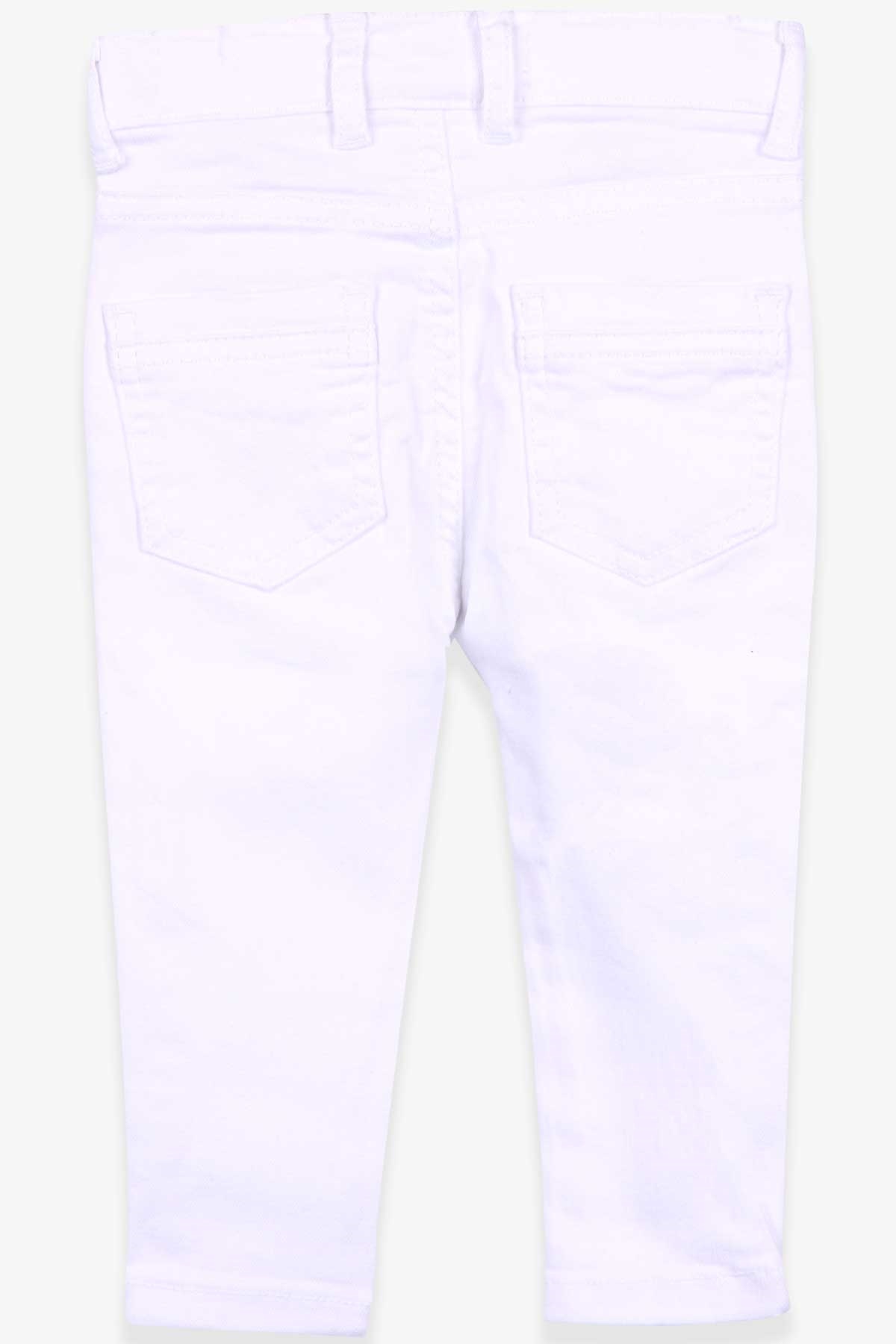 Jack Lions Erkek Bebek Kot Pantolon Beyaz (9 Ay-5 Yaş)
