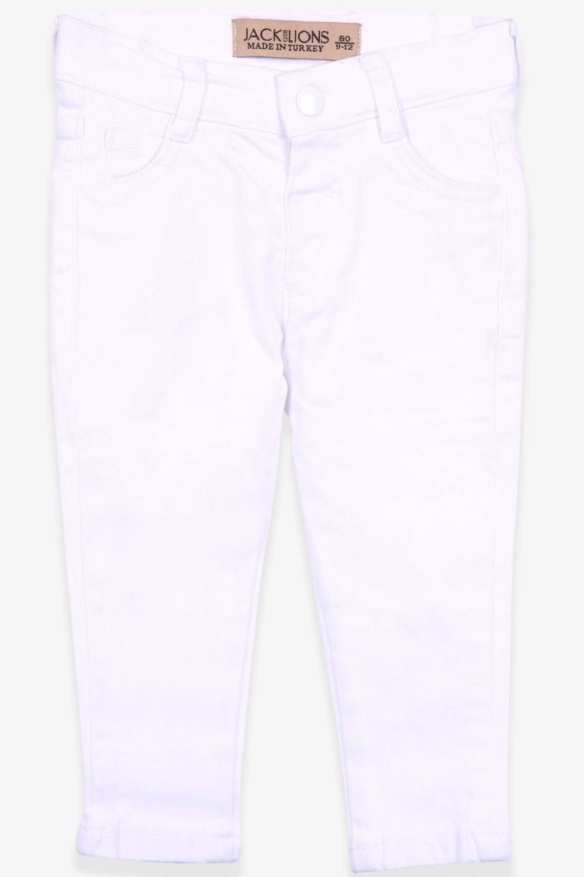 Jack Lions Erkek Bebek Kot Pantolon Beyaz (9 Ay-5 Yaş)