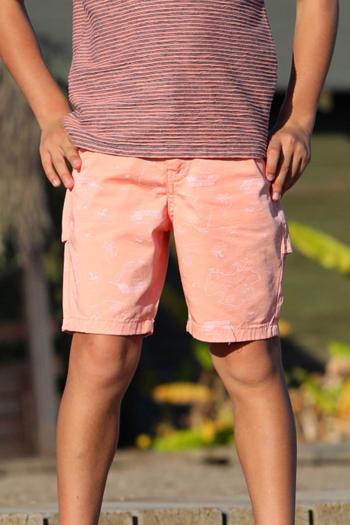 Jack Lions Erkek Çocuk Gabardin Kapri Keşif Temalı Somon (10-14 Yaş)