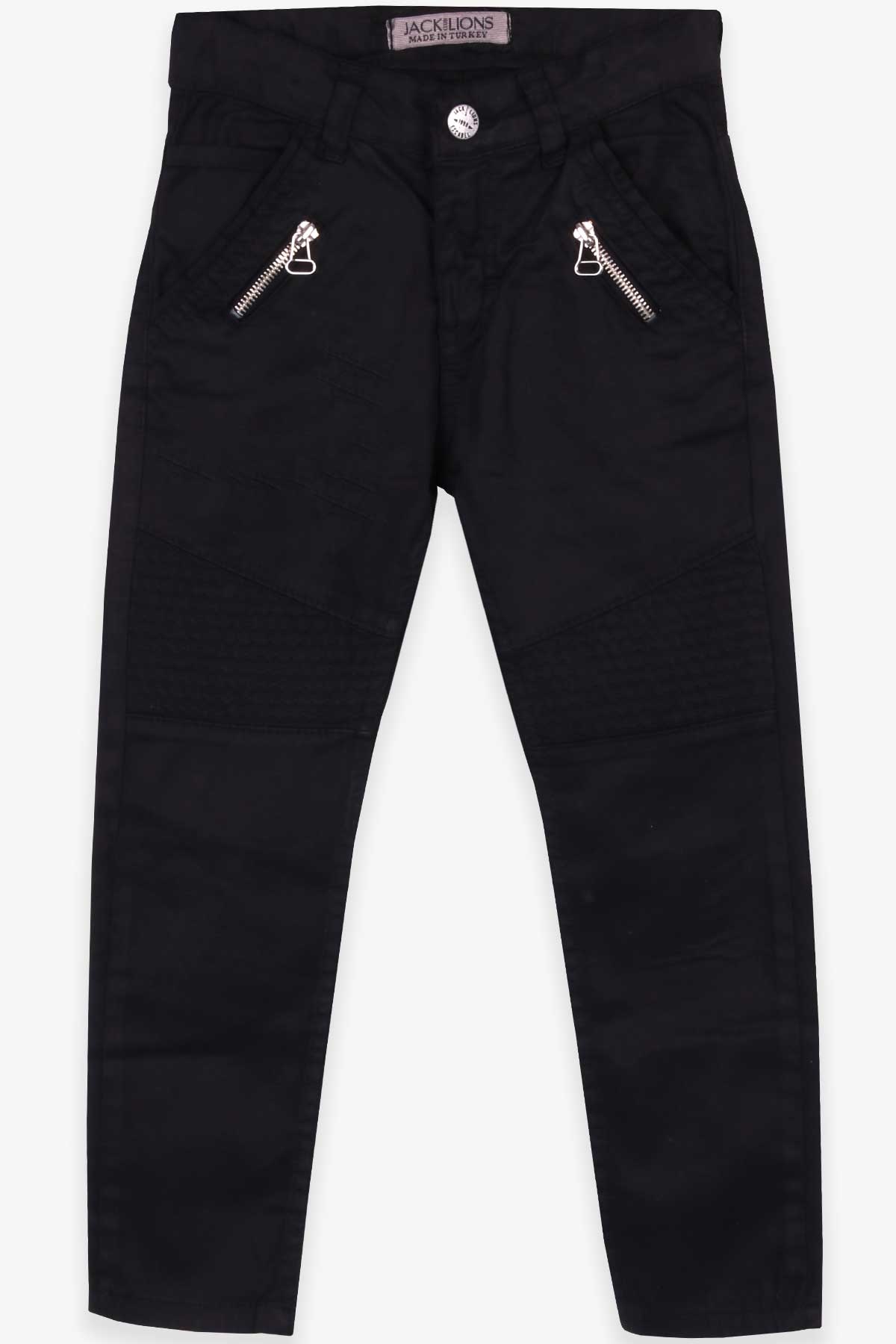 Jack Lions Erkek Çocuk Gabardin Pantolon Fermuar Aksesuarlı Siyah (5-16 Yaş)