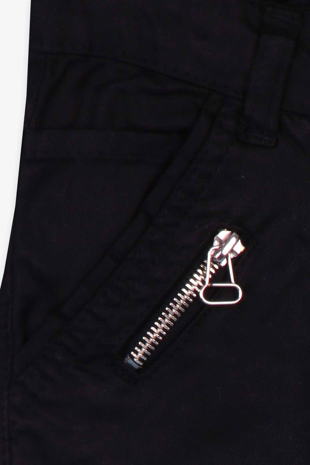 Jack Lions Erkek Çocuk Gabardin Pantolon Fermuar Aksesuarlı Siyah (5-16 Yaş)