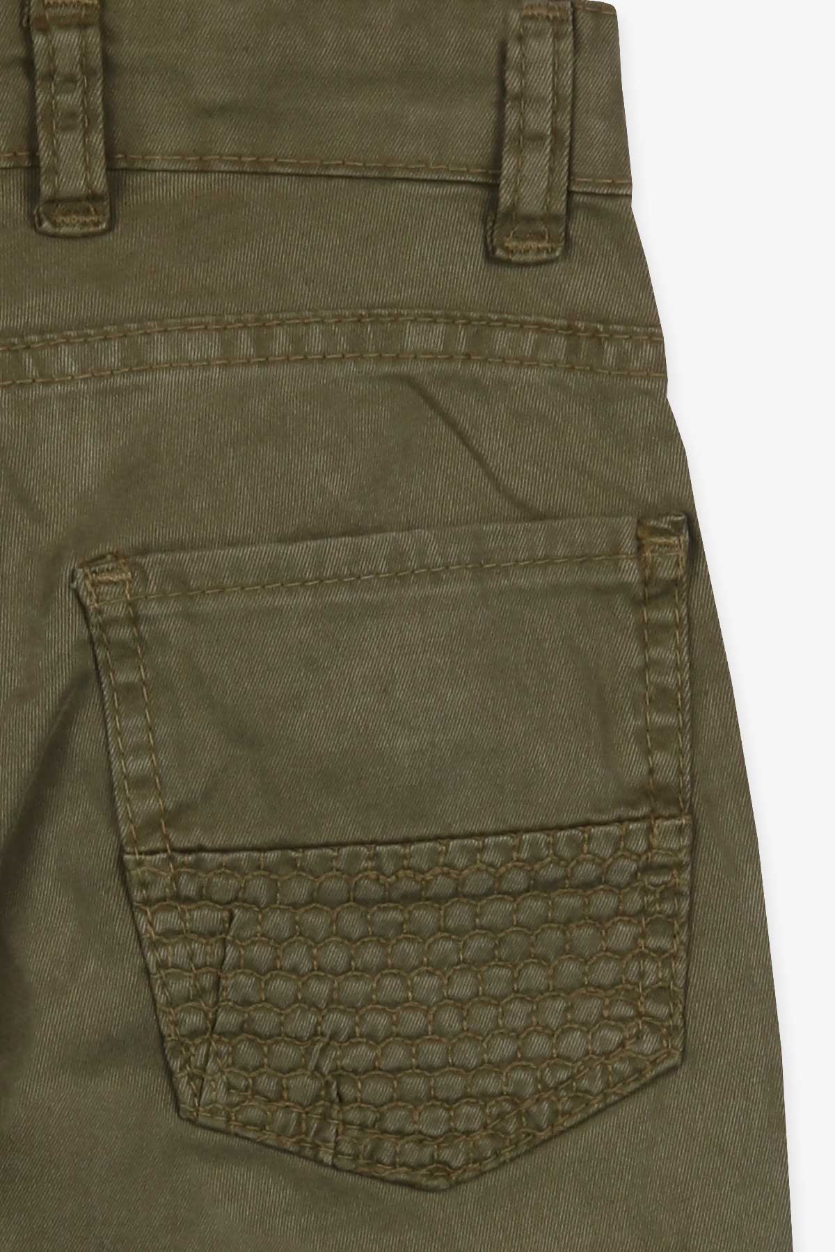 Jack Lions Erkek Çocuk Gabardin Pantolon Fermuar Aksesuarlı Haki Yeşil (5-16 Yaş)