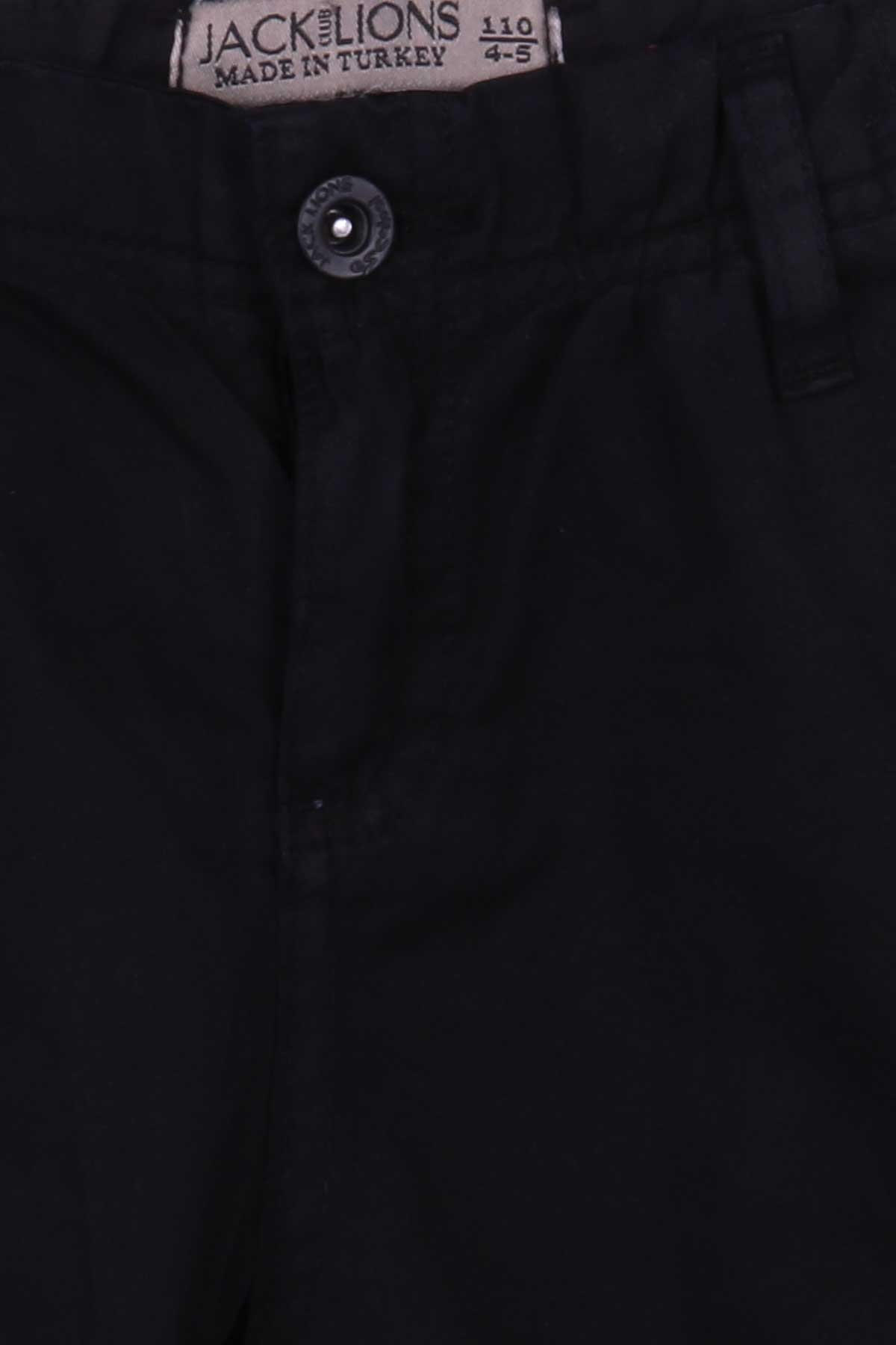 Jack Lions Erkek Çocuk Gabardin Şort Cep Detaylı Siyah (5-8 Yaş)