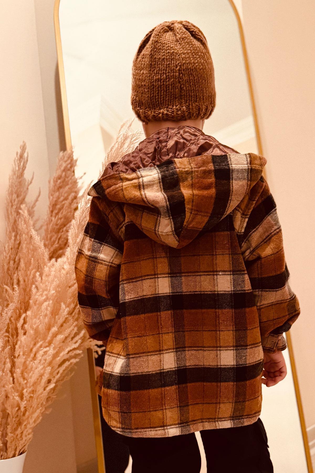 Jack Lions Erkek Çocuk Mont Ekose Desenli Kapüşonlu Düğmeli Karışık Renk (10-14 Yaş)