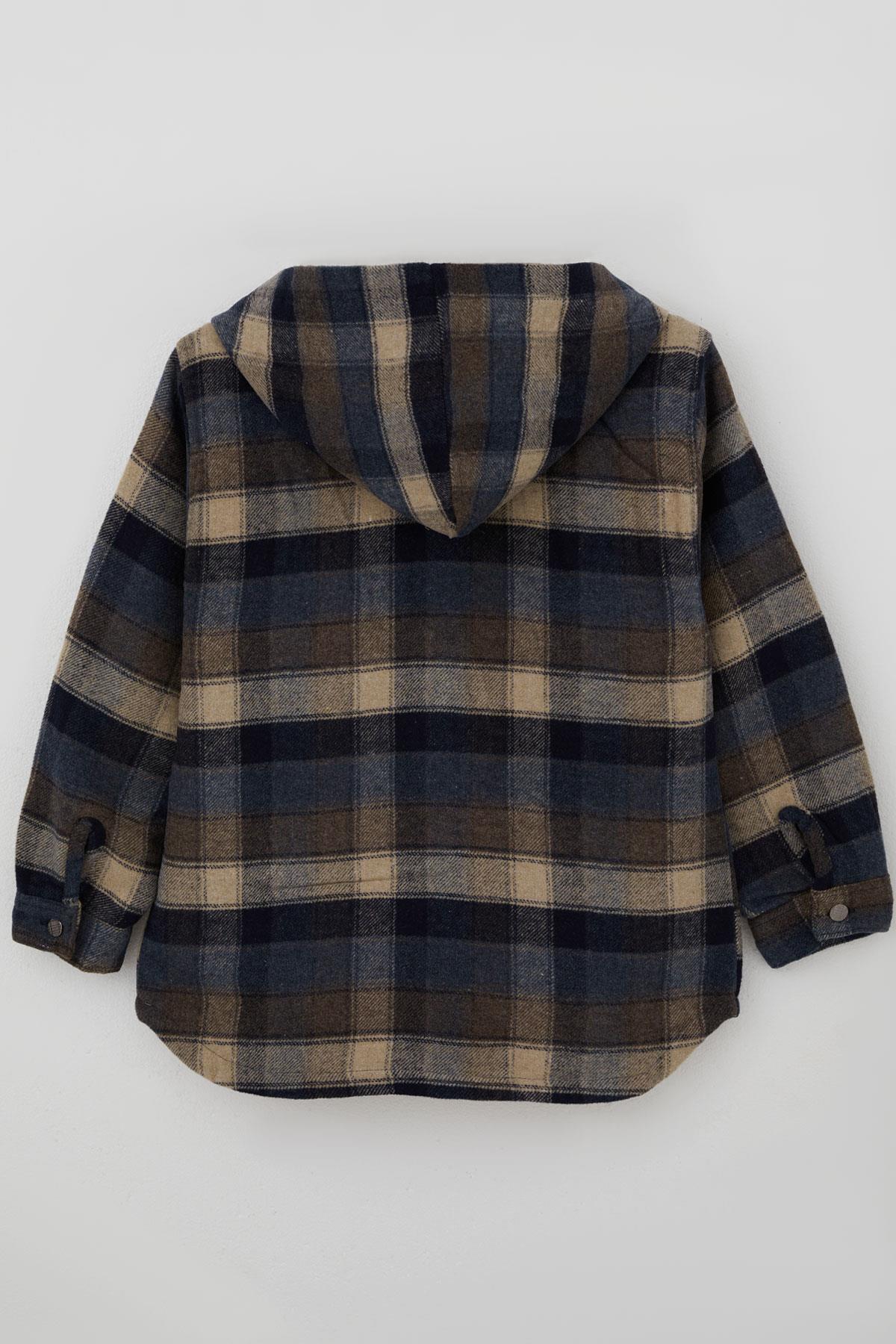 Jack Lions Erkek Çocuk Mont Ekose Desenli Kapüşonlu Düğmeli Karışık Renk (5-9 Yaş)