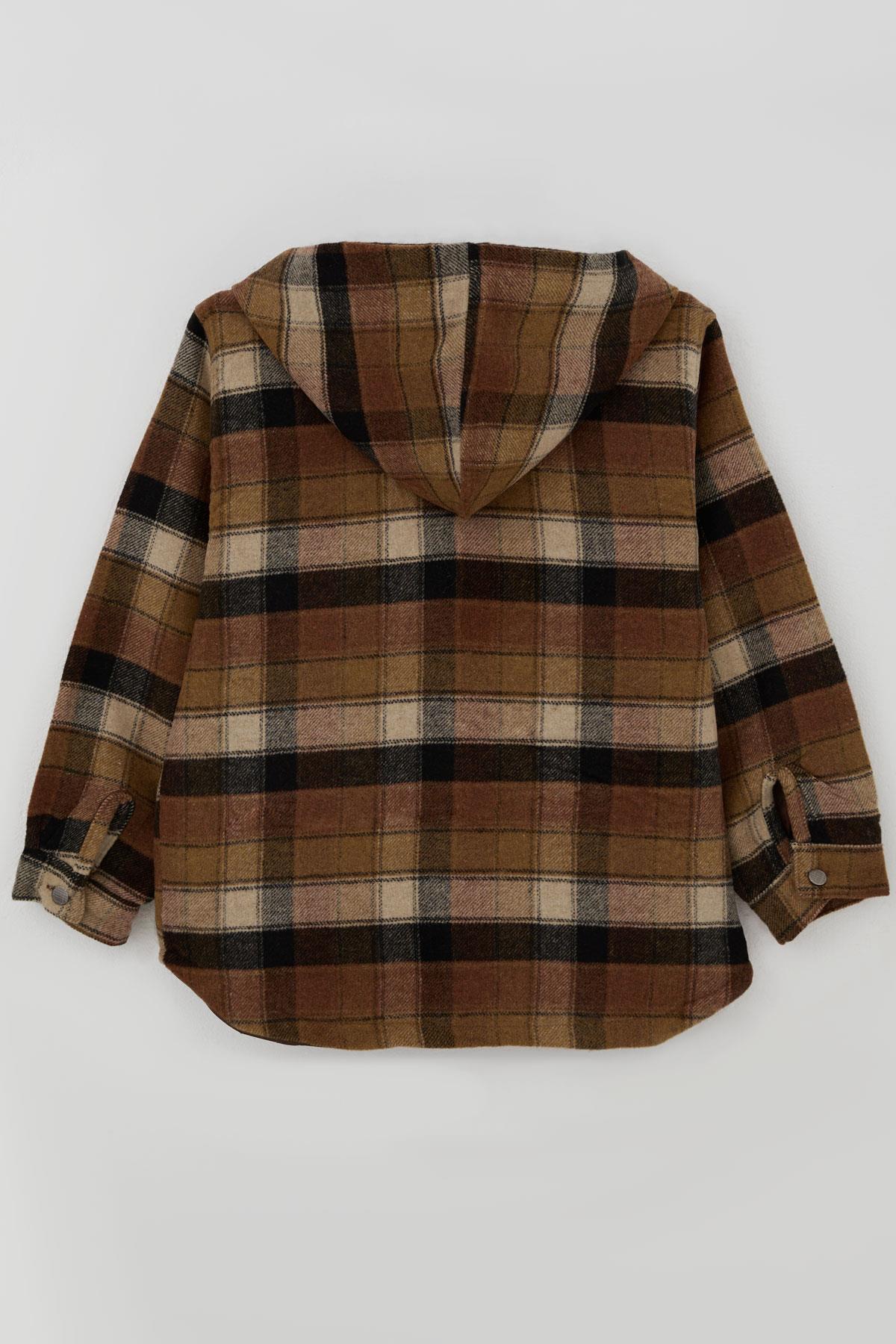 Jack Lions Erkek Çocuk Mont Ekose Desenli Kapüşonlu Düğmeli Karışık Renk (5-9 Yaş)