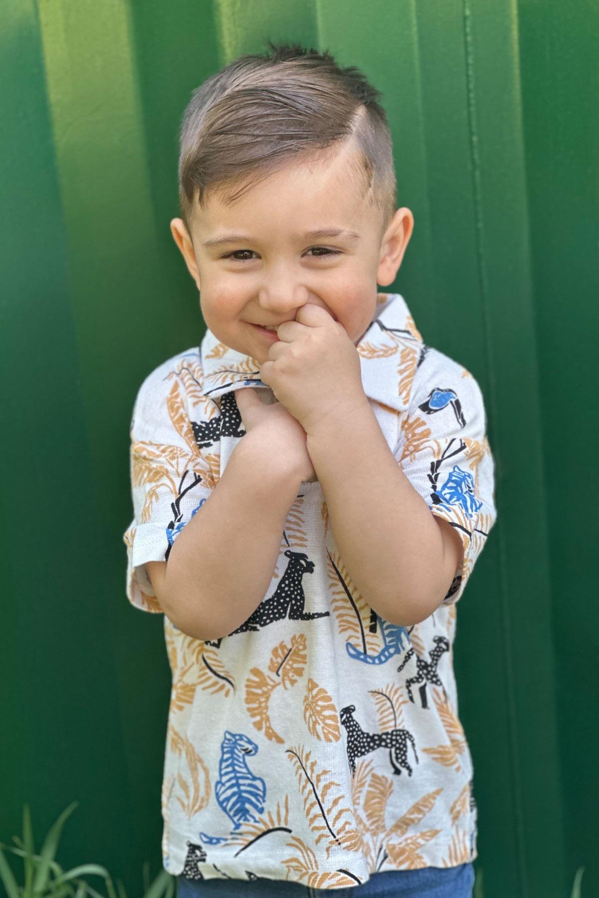 Jack Lions Erkek Çocuk Tişört Orman Temalı Hayvan Desenli Krem (1.5-5 Yaş)