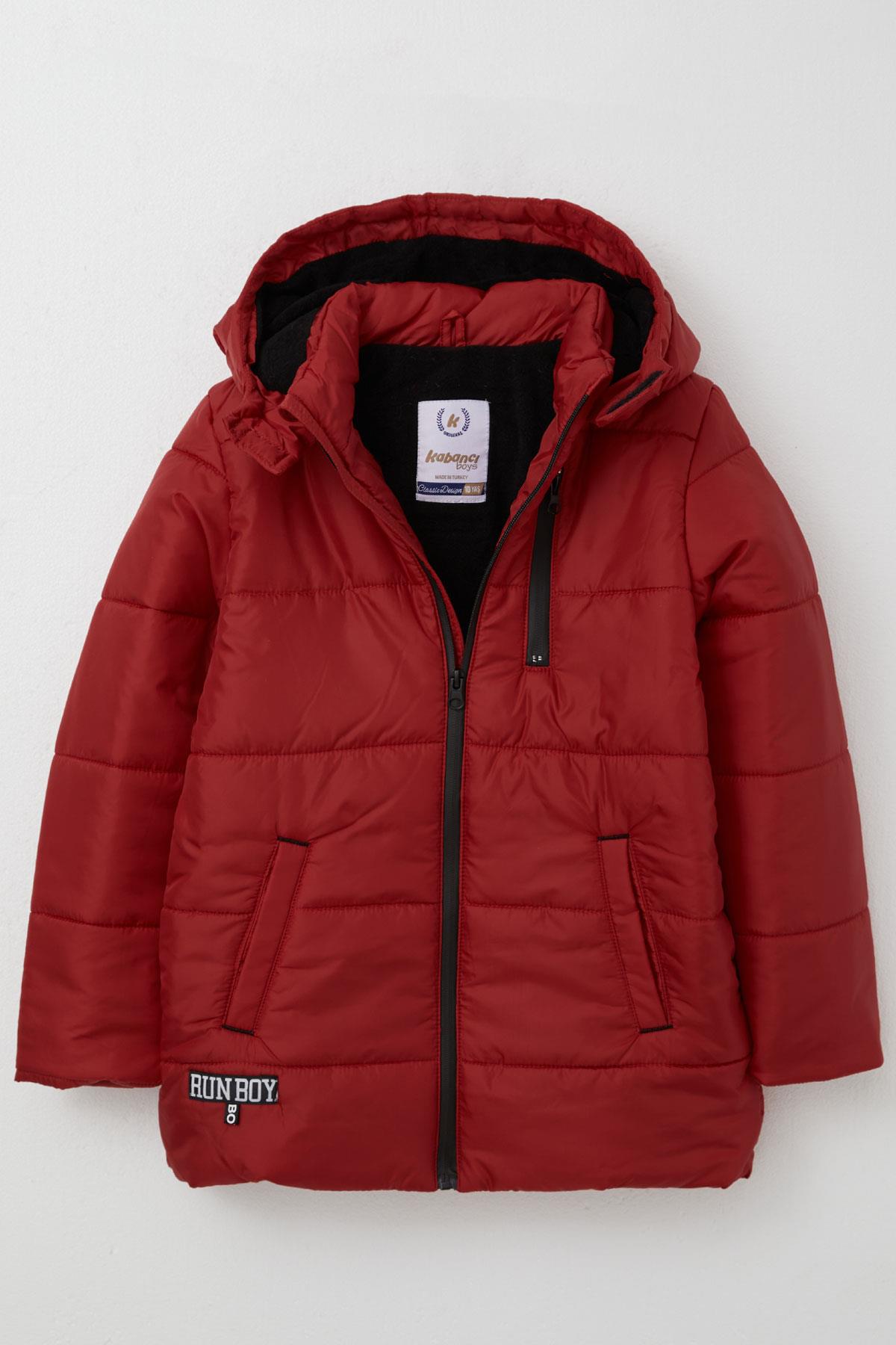 Kabancı Erkek Çocuk Mont İçi Polarlı Kapüşonlu Bordo (10-13 Yaş)