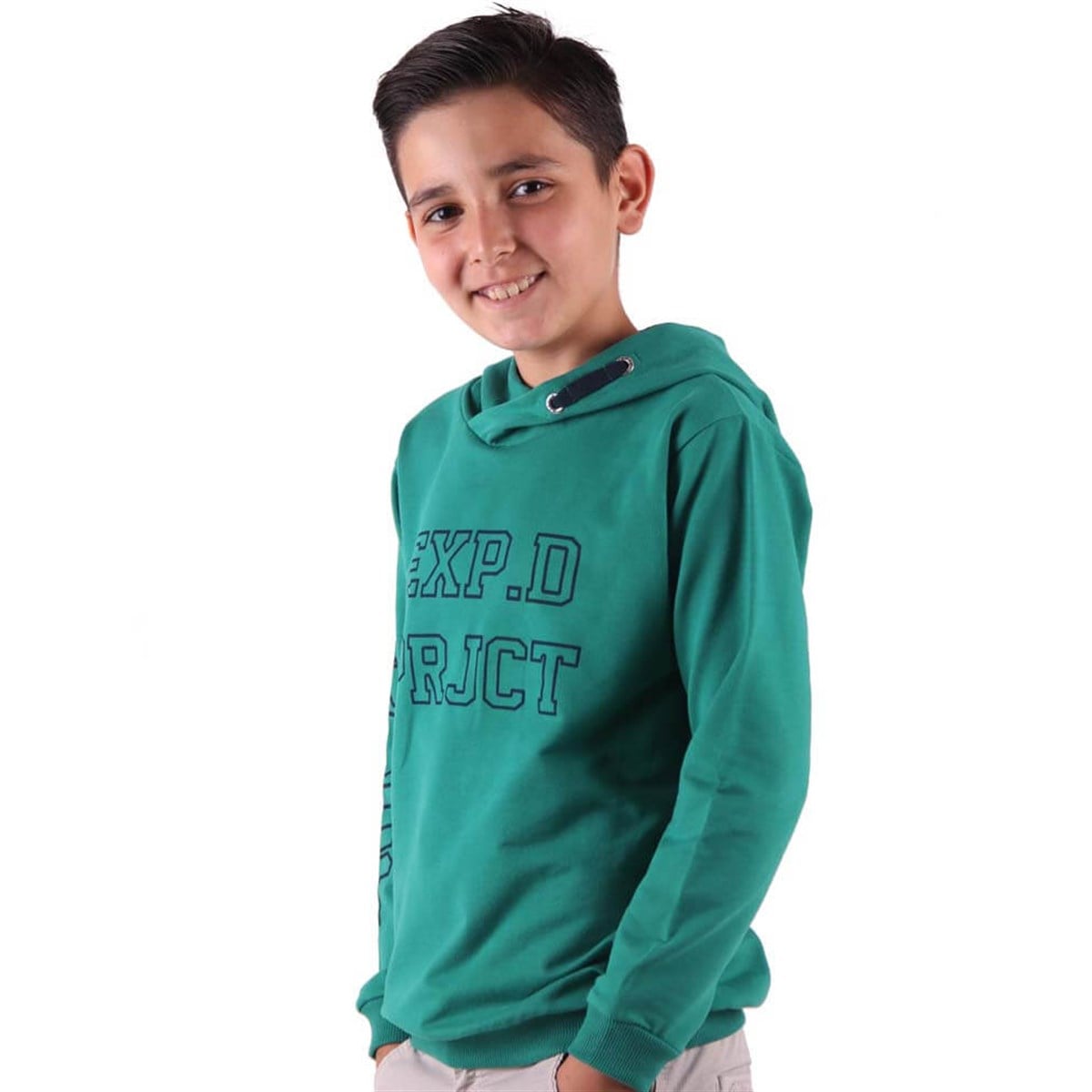 Erkek Çocuk Kapşonlu Sweat Breeze  Yeşil