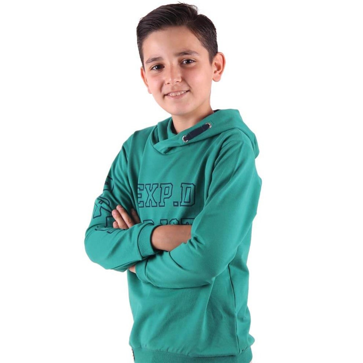 Erkek Çocuk Kapşonlu Sweat Breeze  Yeşil