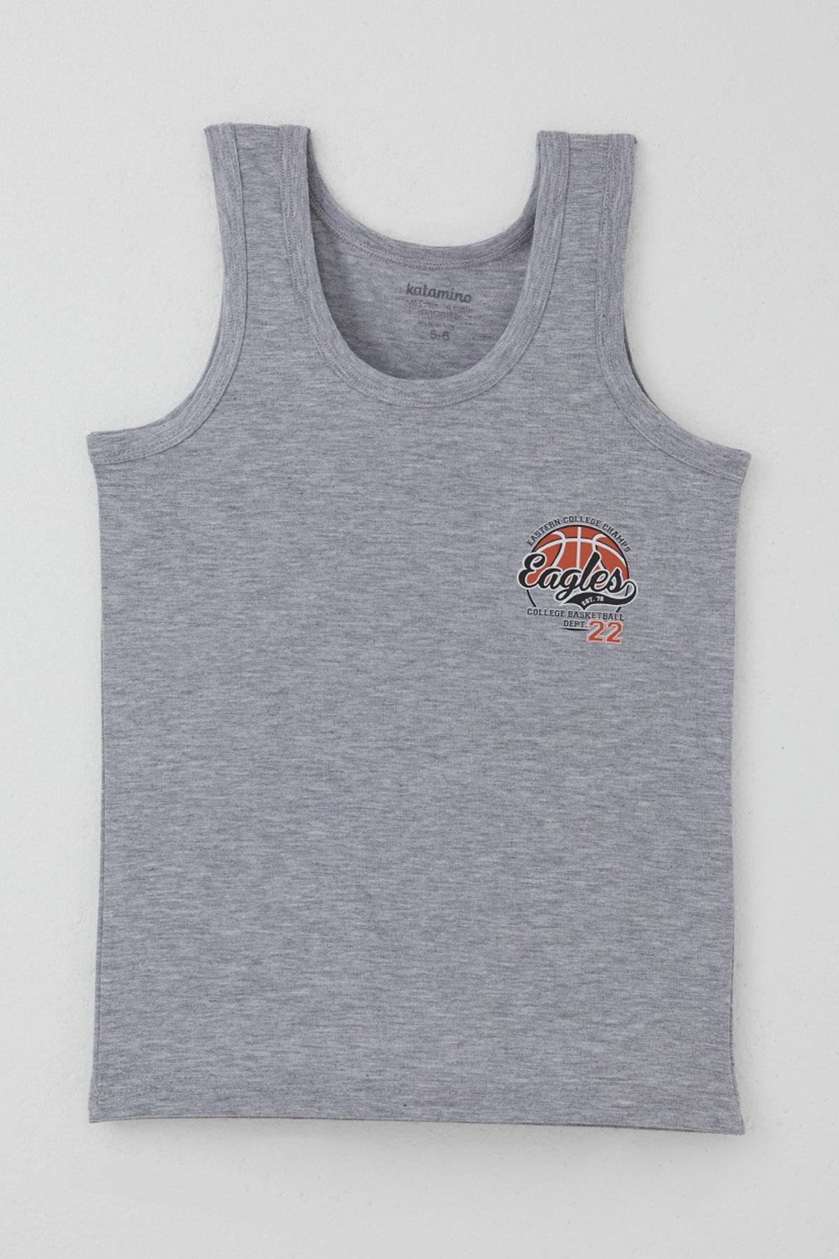 Katamino Erkek Çocuk Atlet Boxer Takım Motivasyon Temalı Gri Melanj (1-12 Yaş)